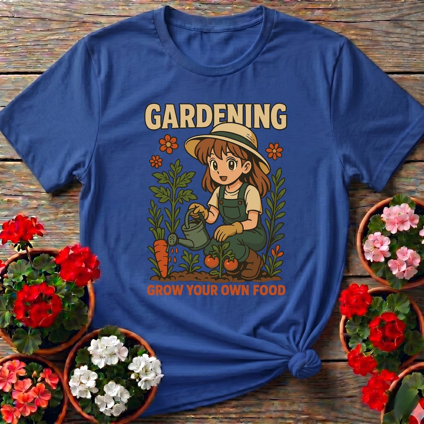 Grow Your Own Food Anime Vintage Style Tee - GardeningTshirts