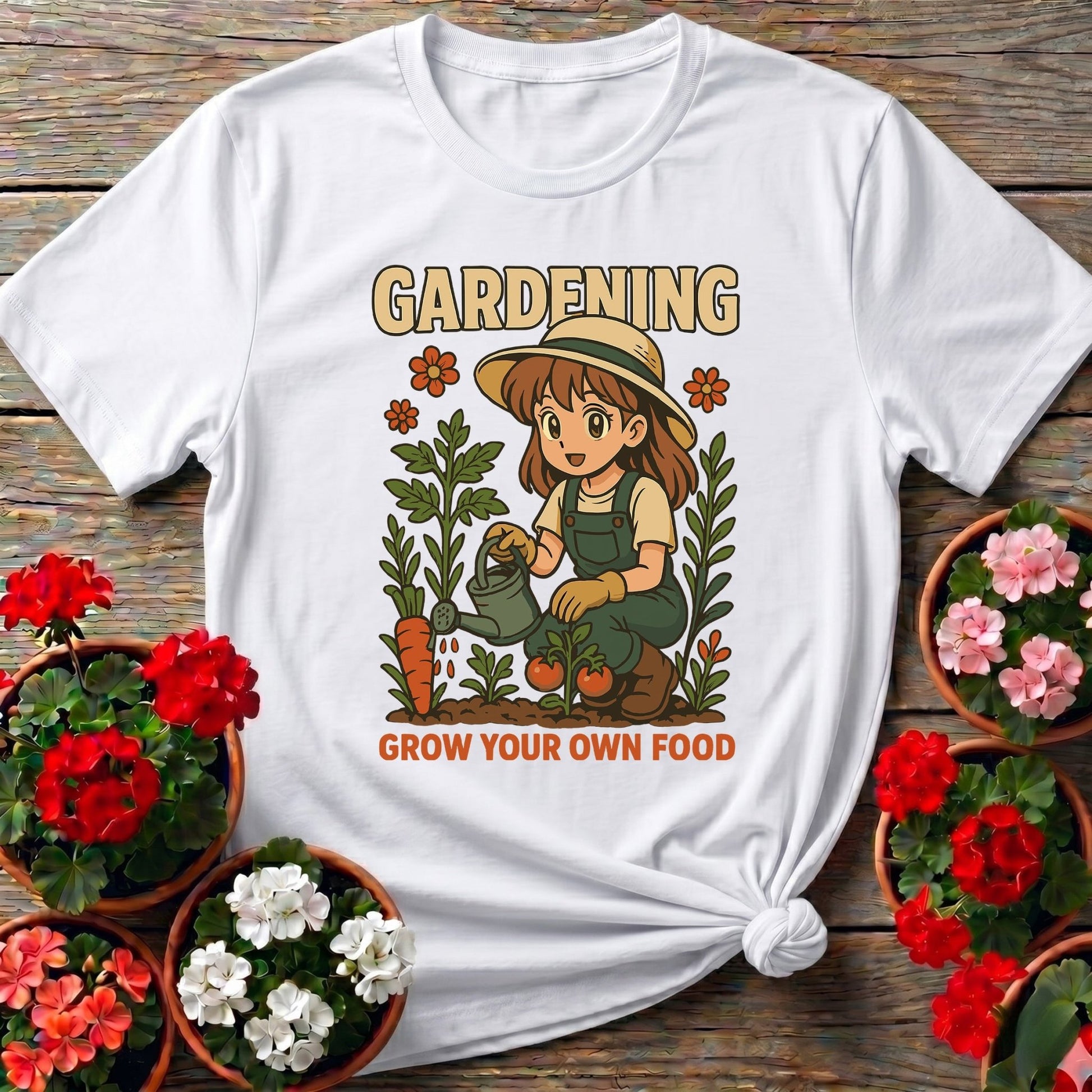 Grow Your Own Food Anime Vintage Style Tee - GardeningTshirts