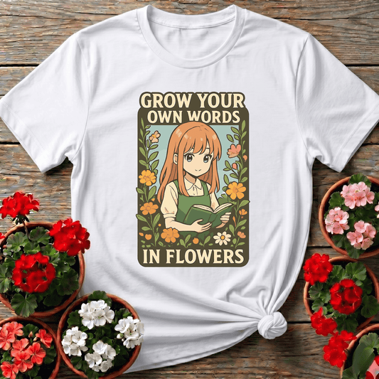 Grow Your Own Words In Flowers Anime Gardening T-shirt - GardeningTshirts
