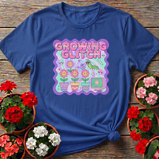 Growing Glitch Retro Gardening Tee for Plant Lovers - GardeningTshirts