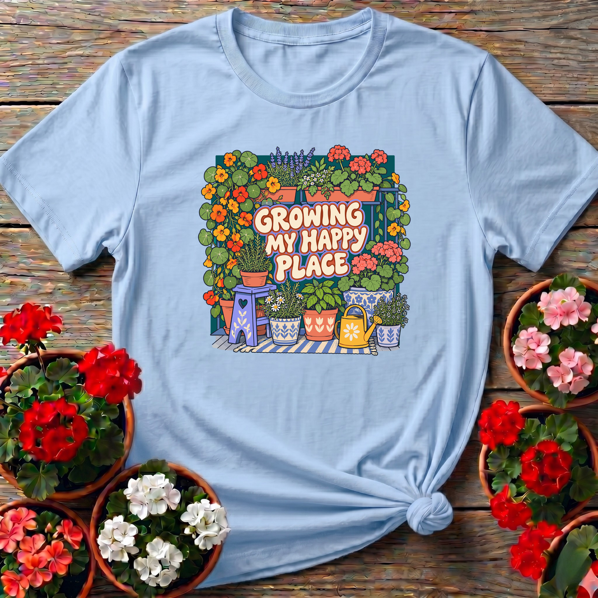 Growing My Happy Place Gardening T-Shirt - GardeningTshirts