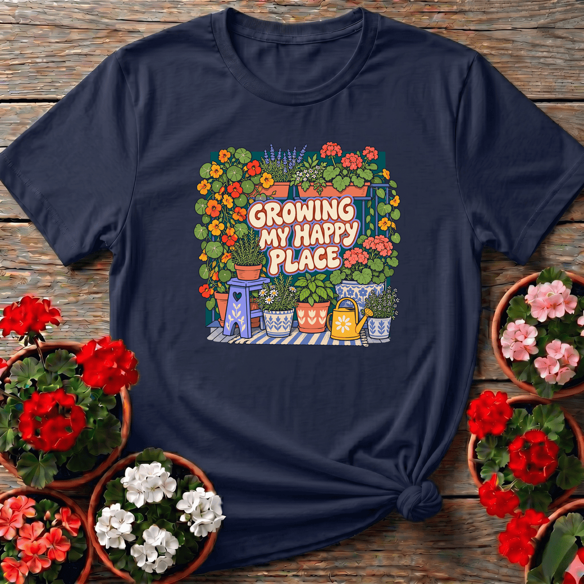 Growing My Happy Place Gardening T-Shirt - GardeningTshirts