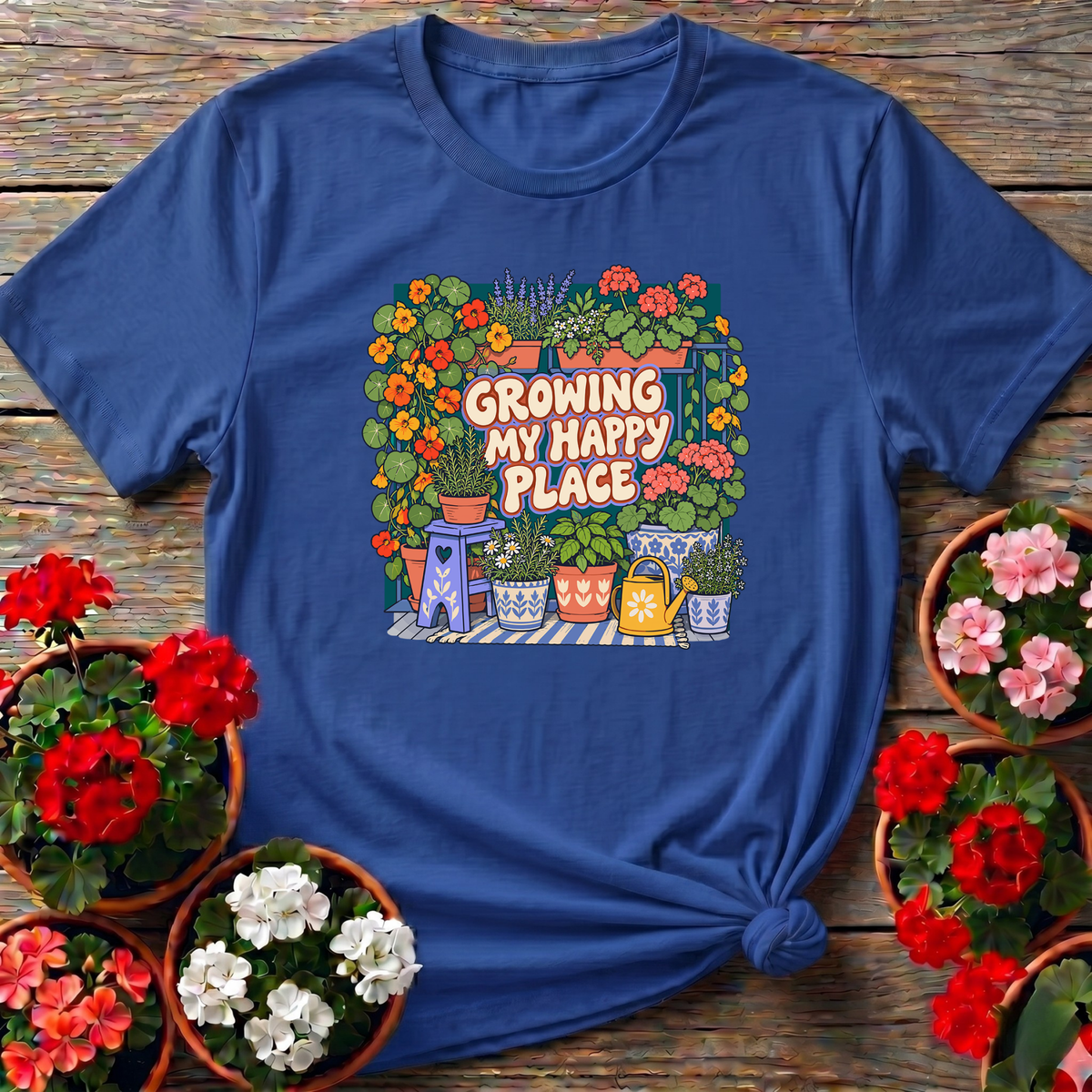 Growing My Happy Place Gardening T-Shirt - GardeningTshirts