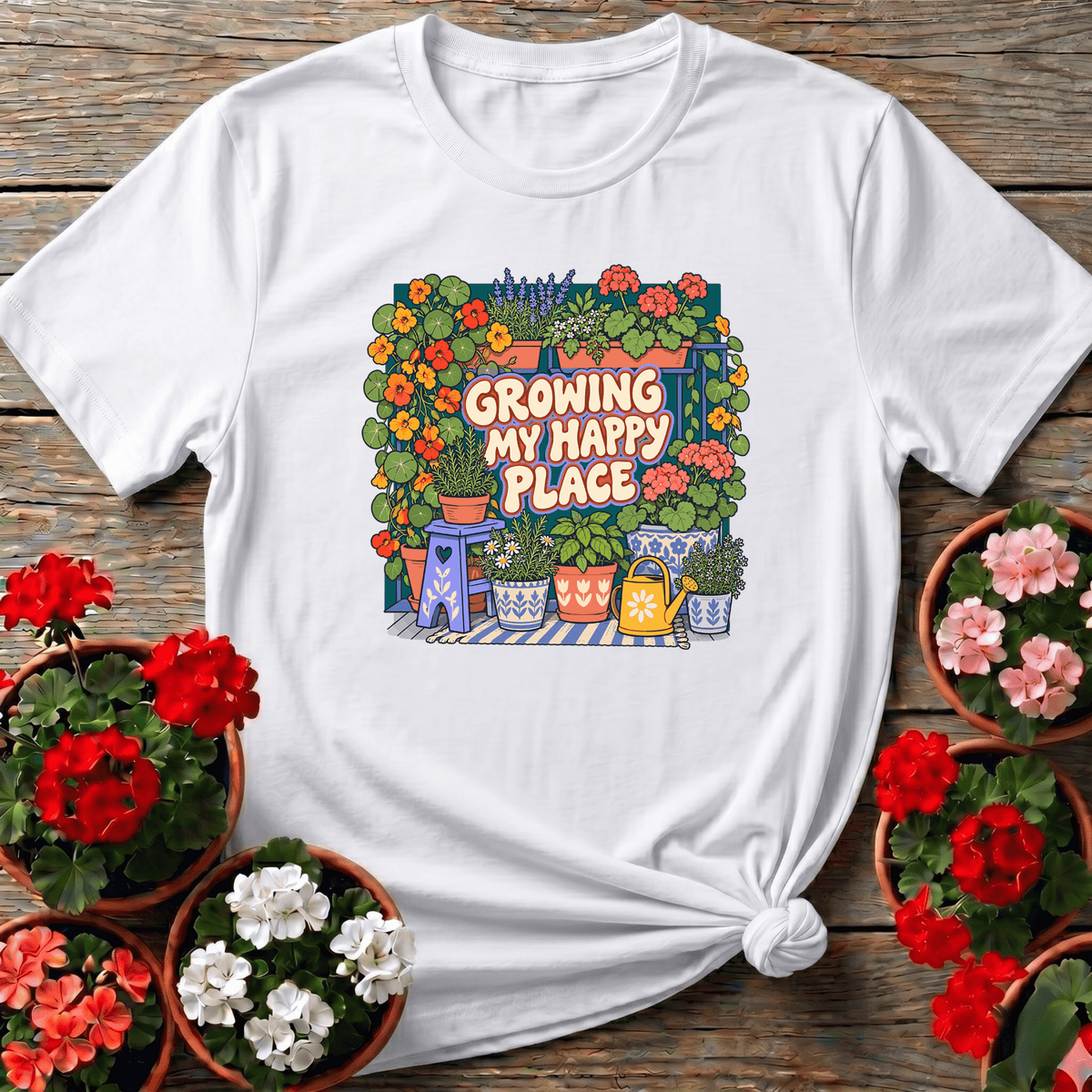 Growing My Happy Place Gardening T-Shirt - GardeningTshirts