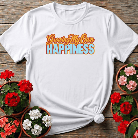 Growing My Own Happiness Retro Gardening T-Shirt - GardeningTshirts