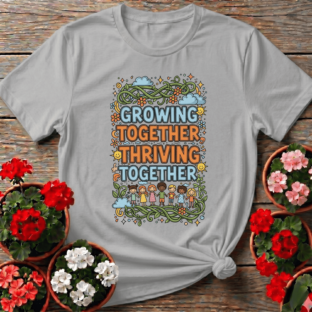 Growing Together Thriving Together Community Tee - GardeningTshirts