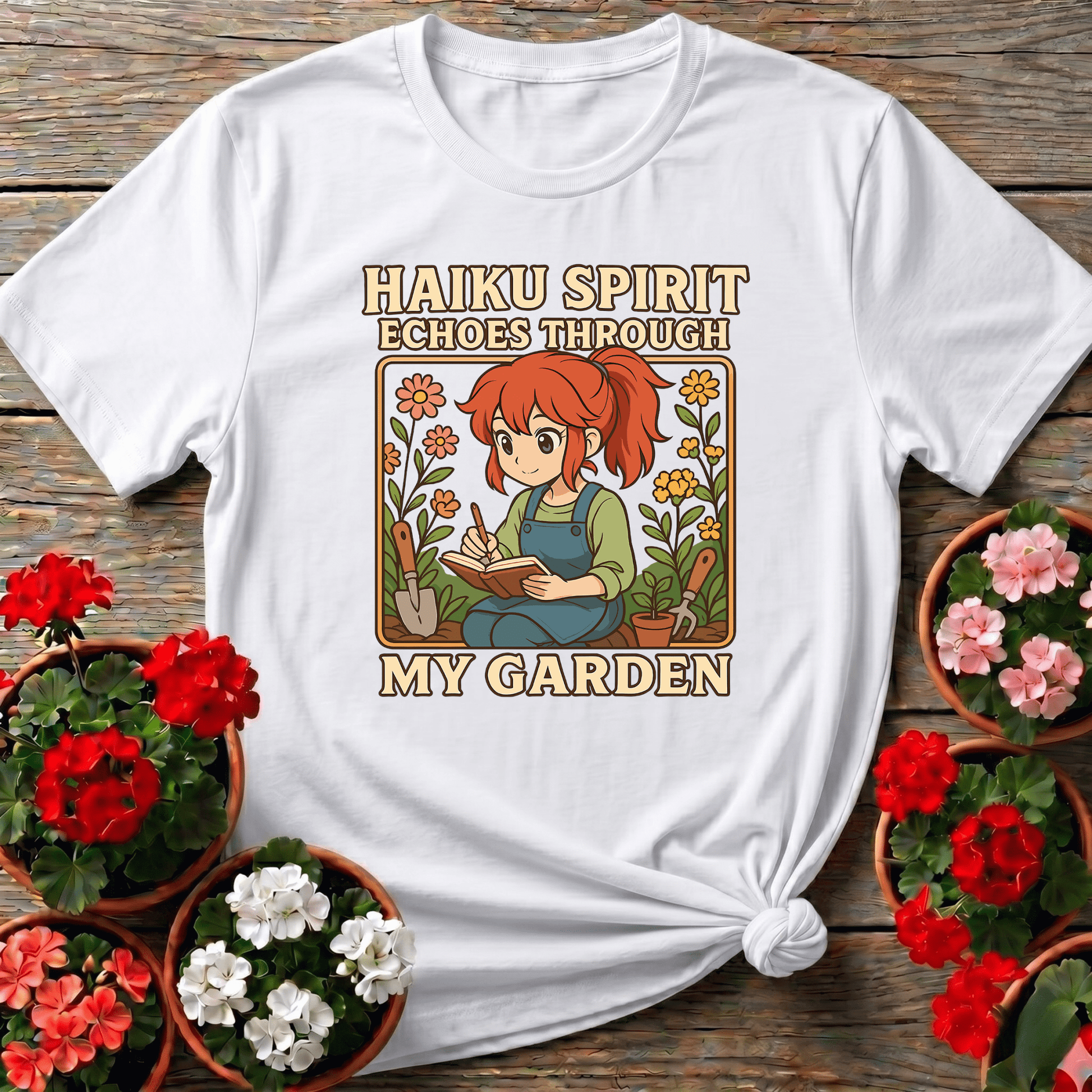 Haiku Spirit Echoes Through My Garden Gardening Tee - GardeningTshirts