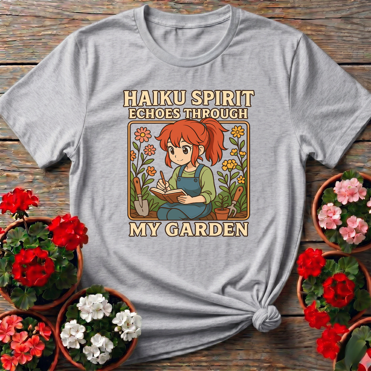 Haiku Spirit Echoes Through My Garden Gardening Tee - GardeningTshirts