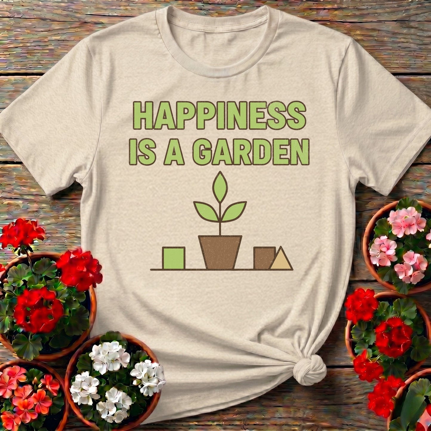 Happiness Is A Garden Tee - GardeningTshirts