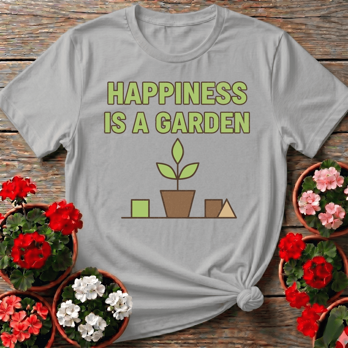 Happiness Is A Garden Tee - GardeningTshirts