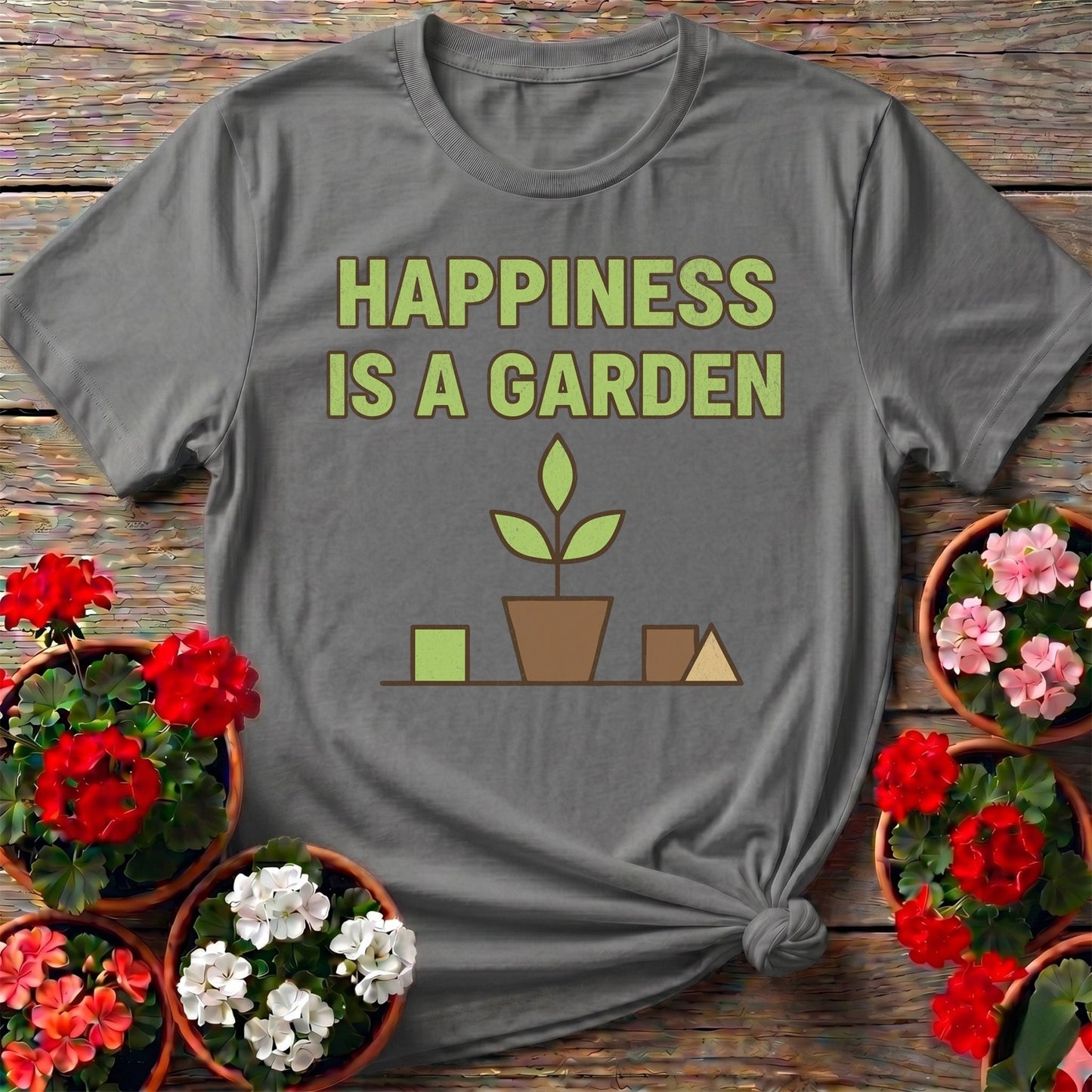 Happiness Is A Garden Tee - GardeningTshirts