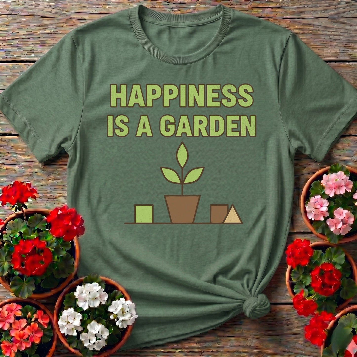 Happiness Is A Garden Tee - GardeningTshirts