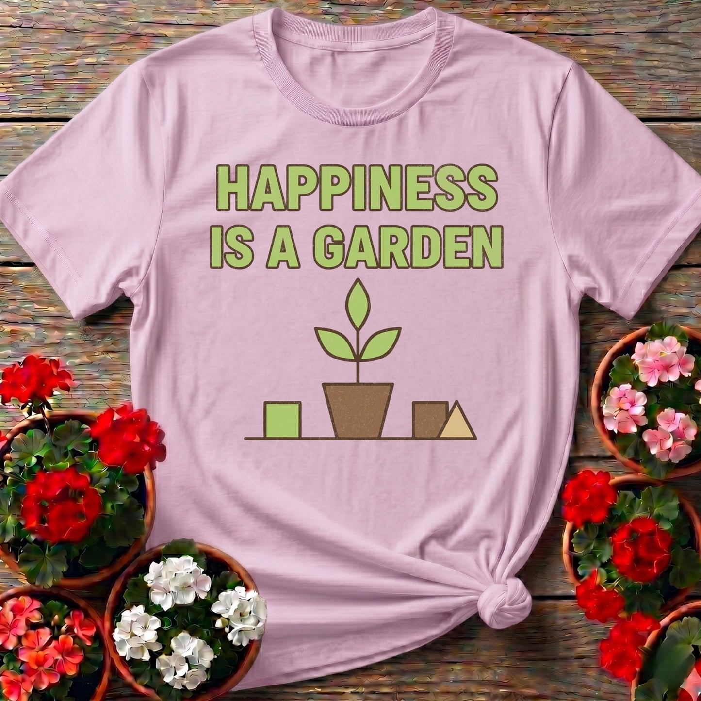 Happiness Is A Garden Tee - GardeningTshirts