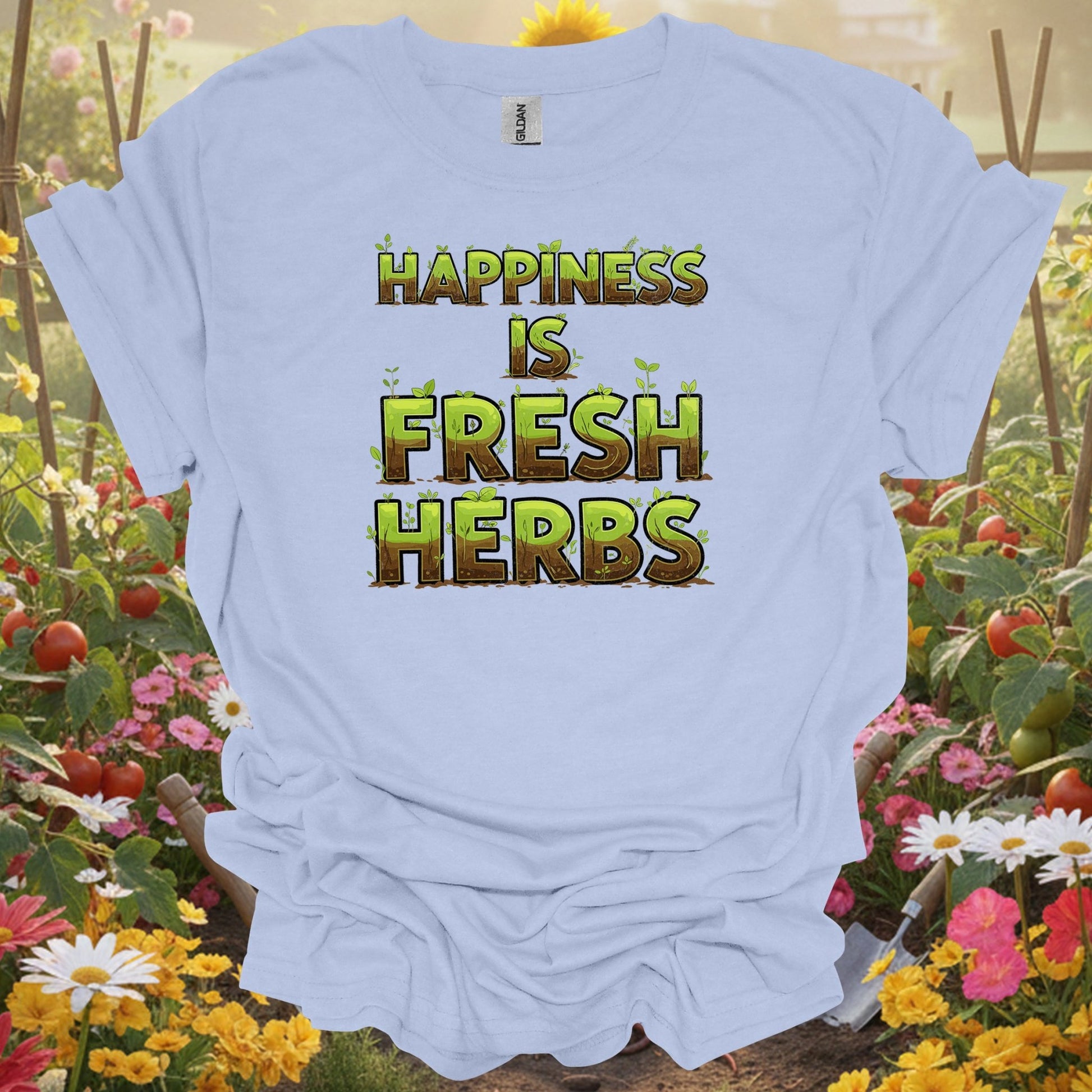 Happiness Is Fresh Herbs | Kitchen Herb Grower Shirt - GardeningTshirts
