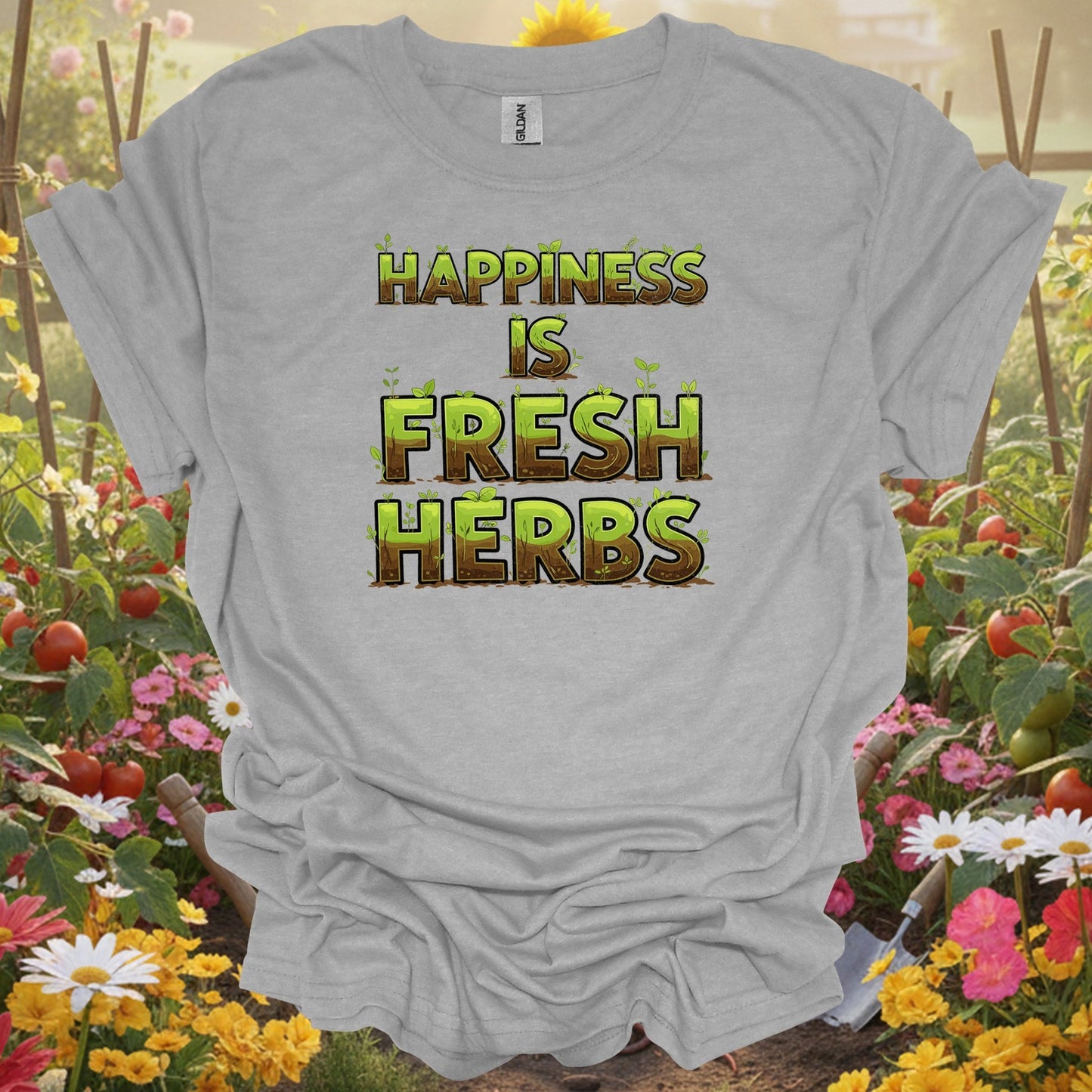 Happiness Is Fresh Herbs | Kitchen Herb Grower Shirt - GardeningTshirts