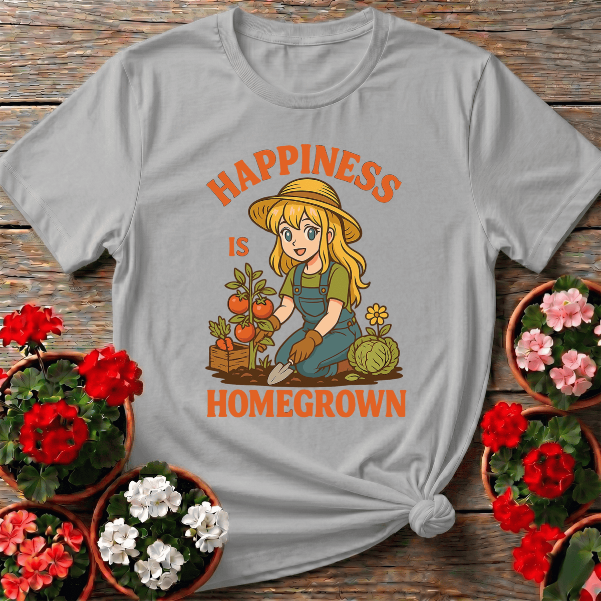 Happiness Is Homegrown Anime Gardener T-shirt - GardeningTshirts