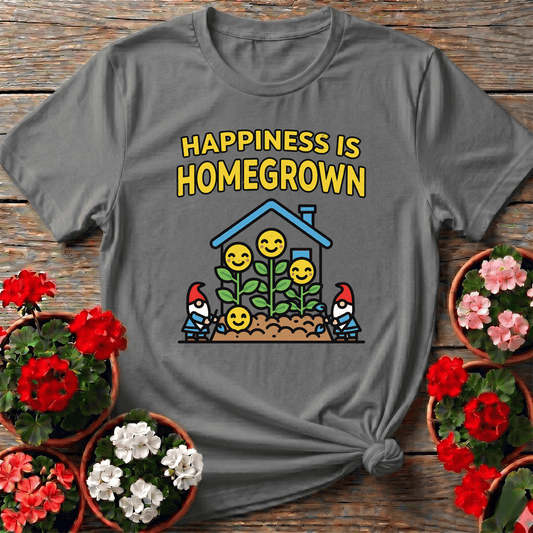 Happiness Is Homegrown Gardening Gnome T-Shirt - GardeningTshirts