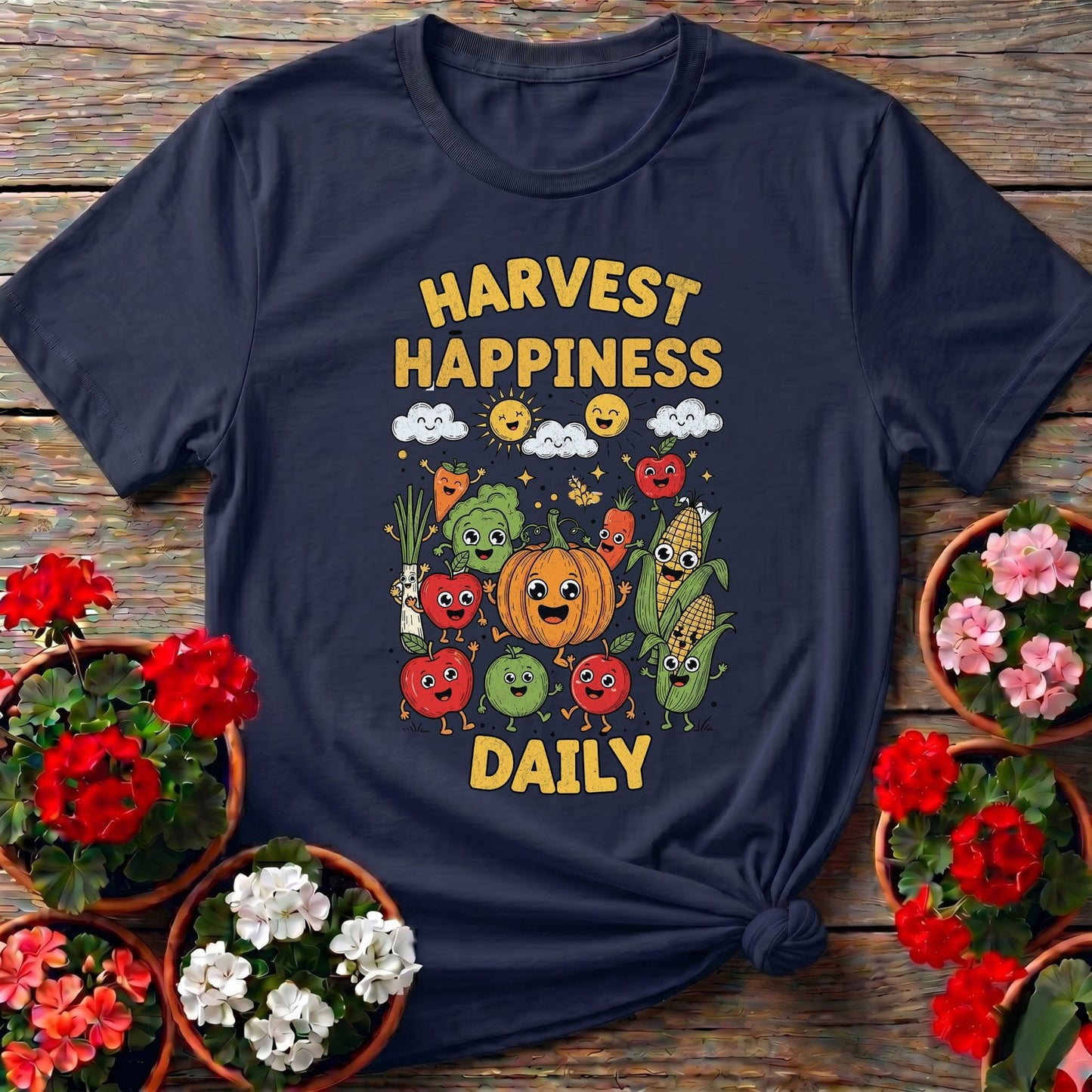 Harvest Happiness Daily Gardening Tee - GardeningTshirts