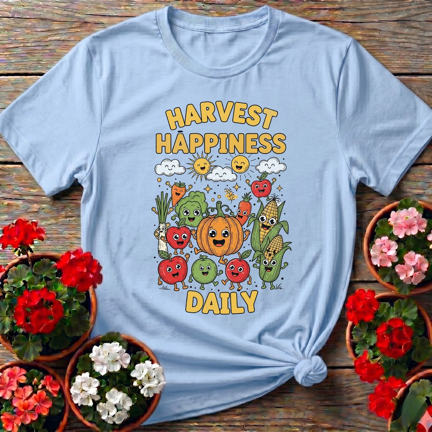 Harvest Happiness Daily Gardening Tee - GardeningTshirts
