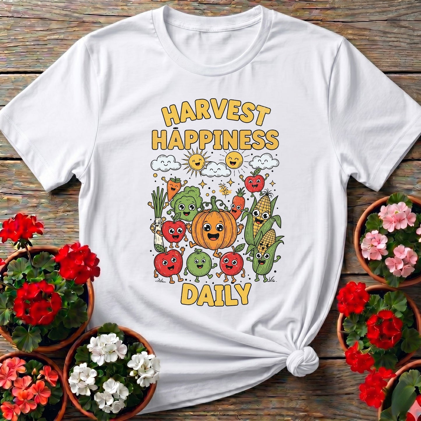 Harvest Happiness Daily Gardening Tee - GardeningTshirts
