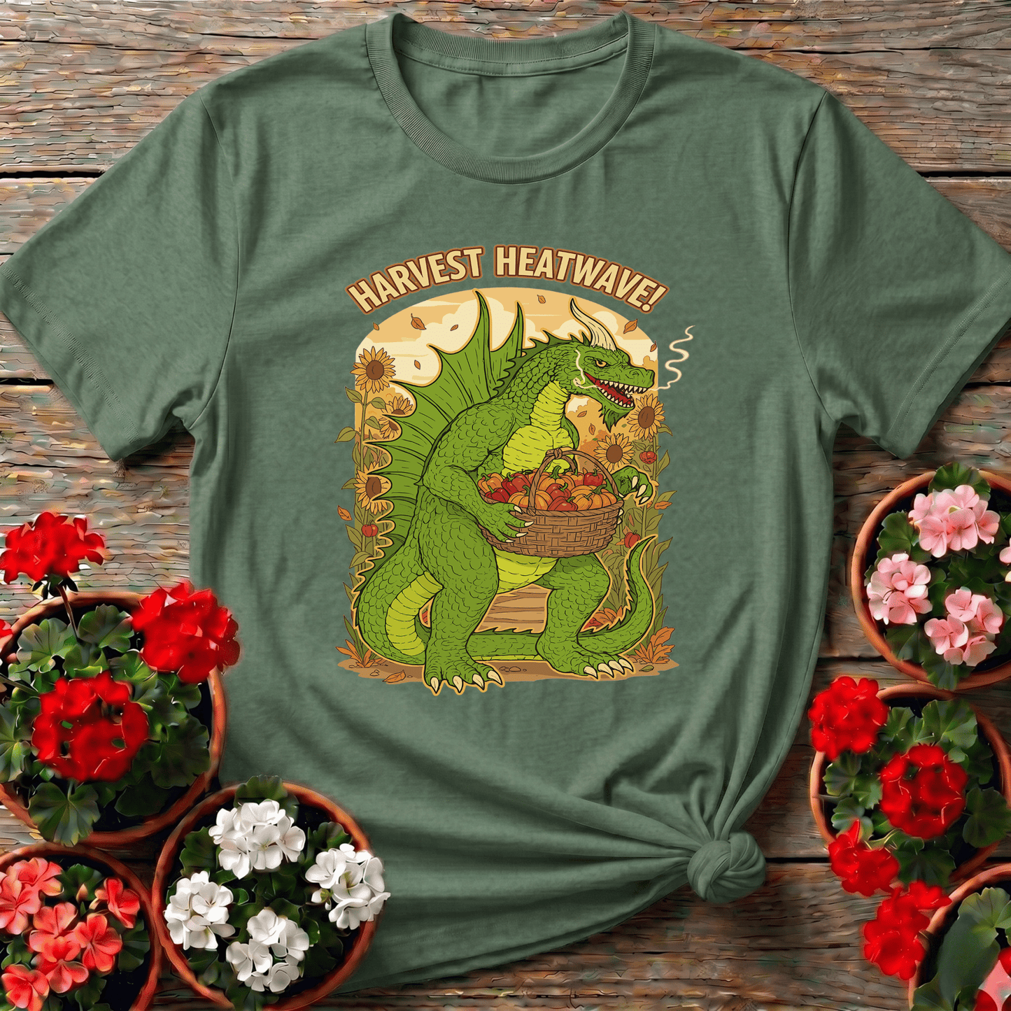 Harvest Heatwave Dragon Gardener Chili Pepper Tee - GardeningTshirts