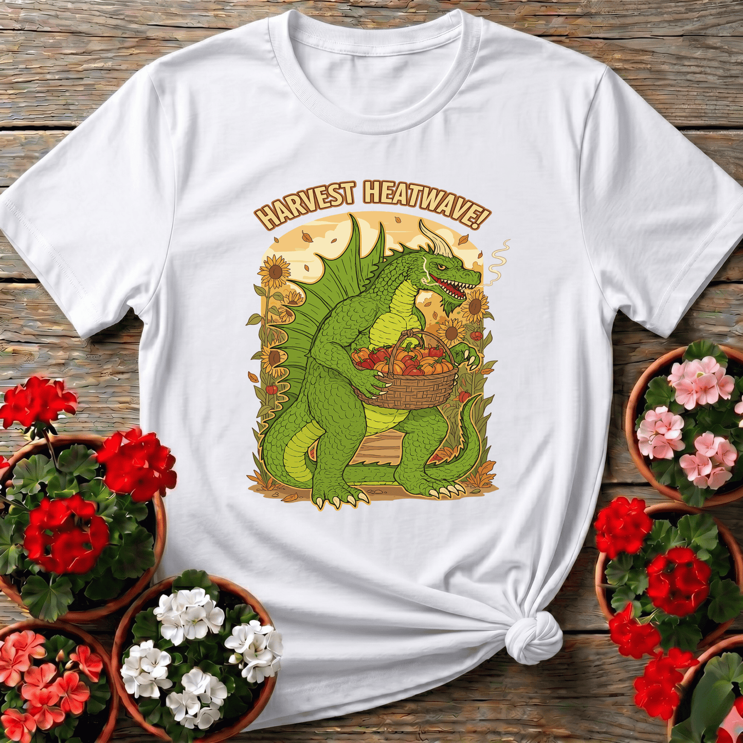 Harvest Heatwave Dragon Gardener Chili Pepper Tee - GardeningTshirts