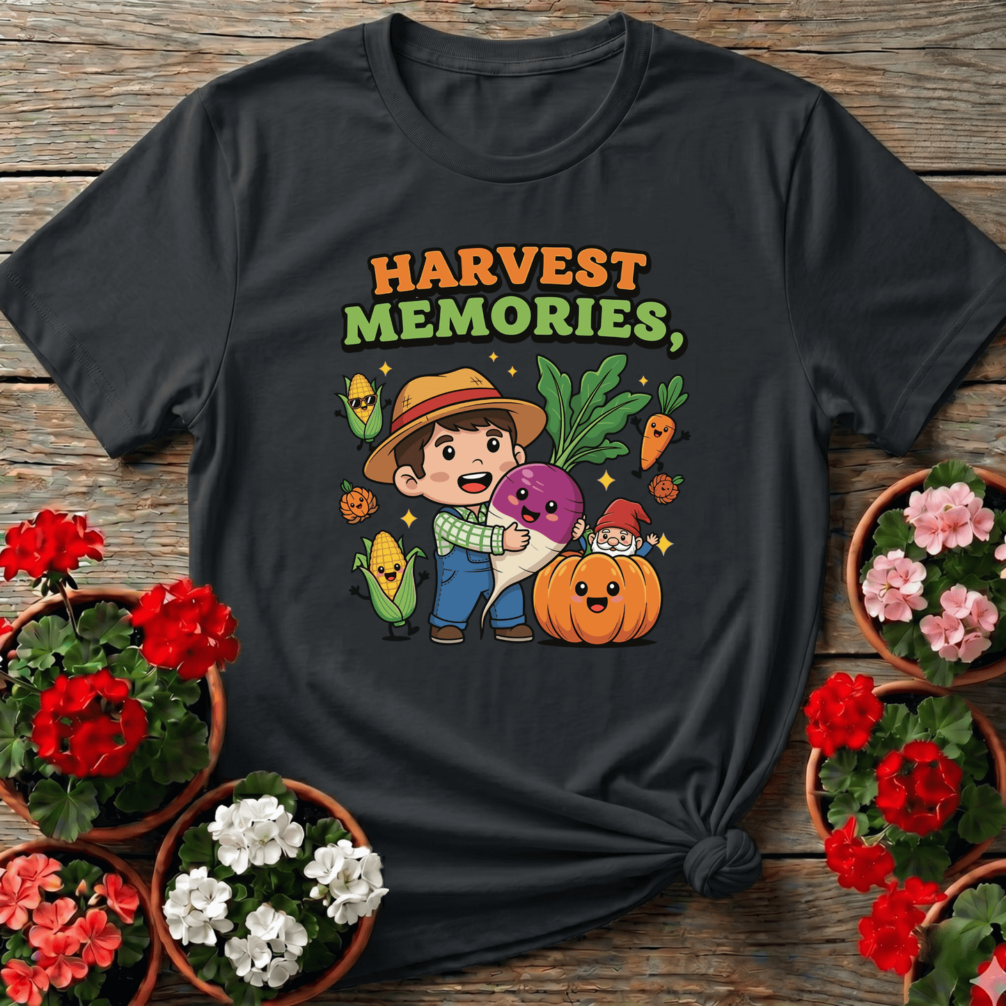 Harvest Memories Cute Kawaii Vegetable Garden Tee - GardeningTshirts