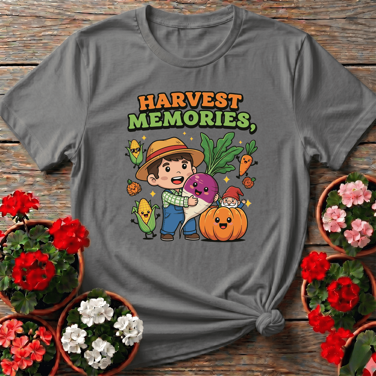 Harvest Memories Cute Kawaii Vegetable Garden Tee - GardeningTshirts