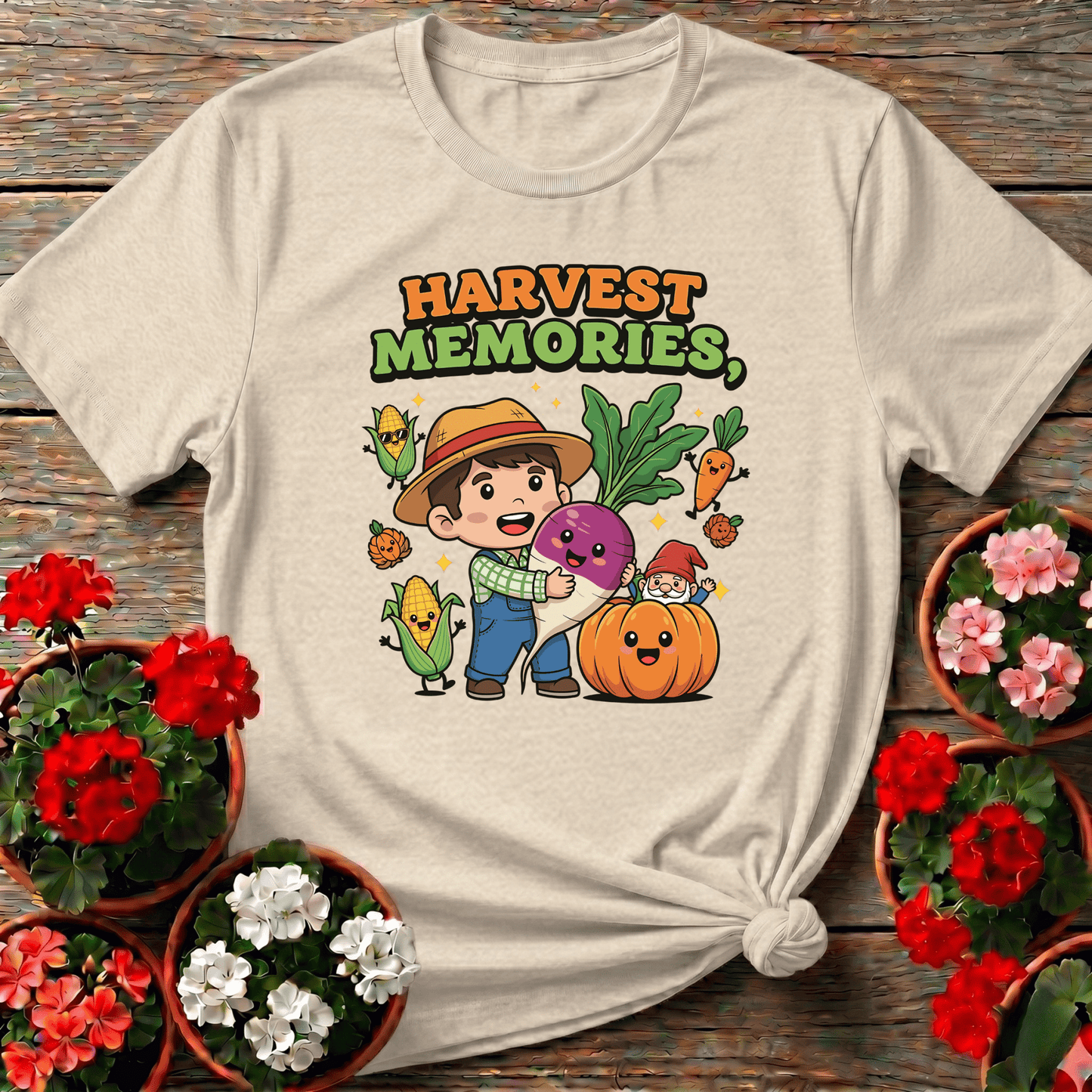 Harvest Memories Cute Kawaii Vegetable Garden Tee - GardeningTshirts