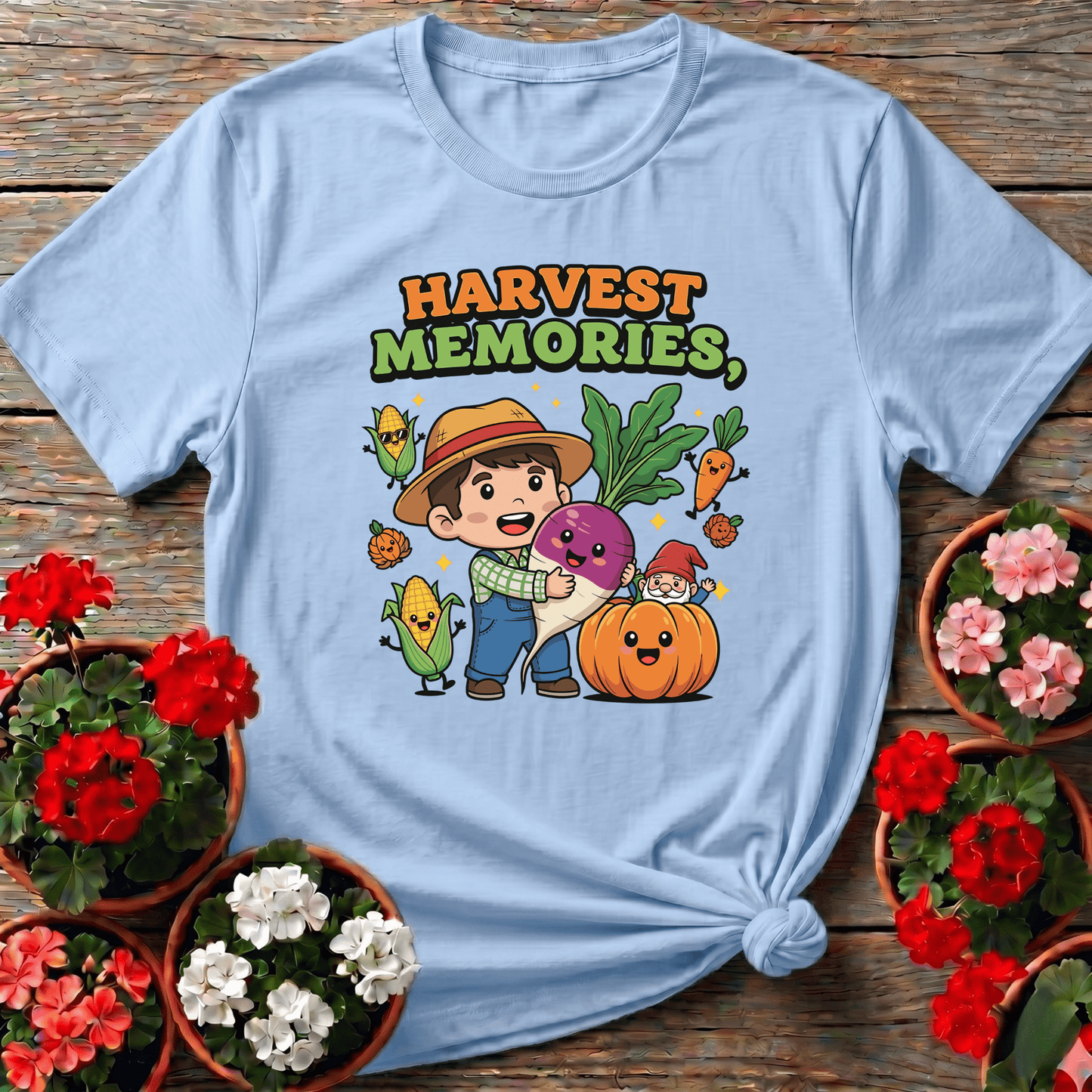 Harvest Memories Cute Kawaii Vegetable Garden Tee - GardeningTshirts