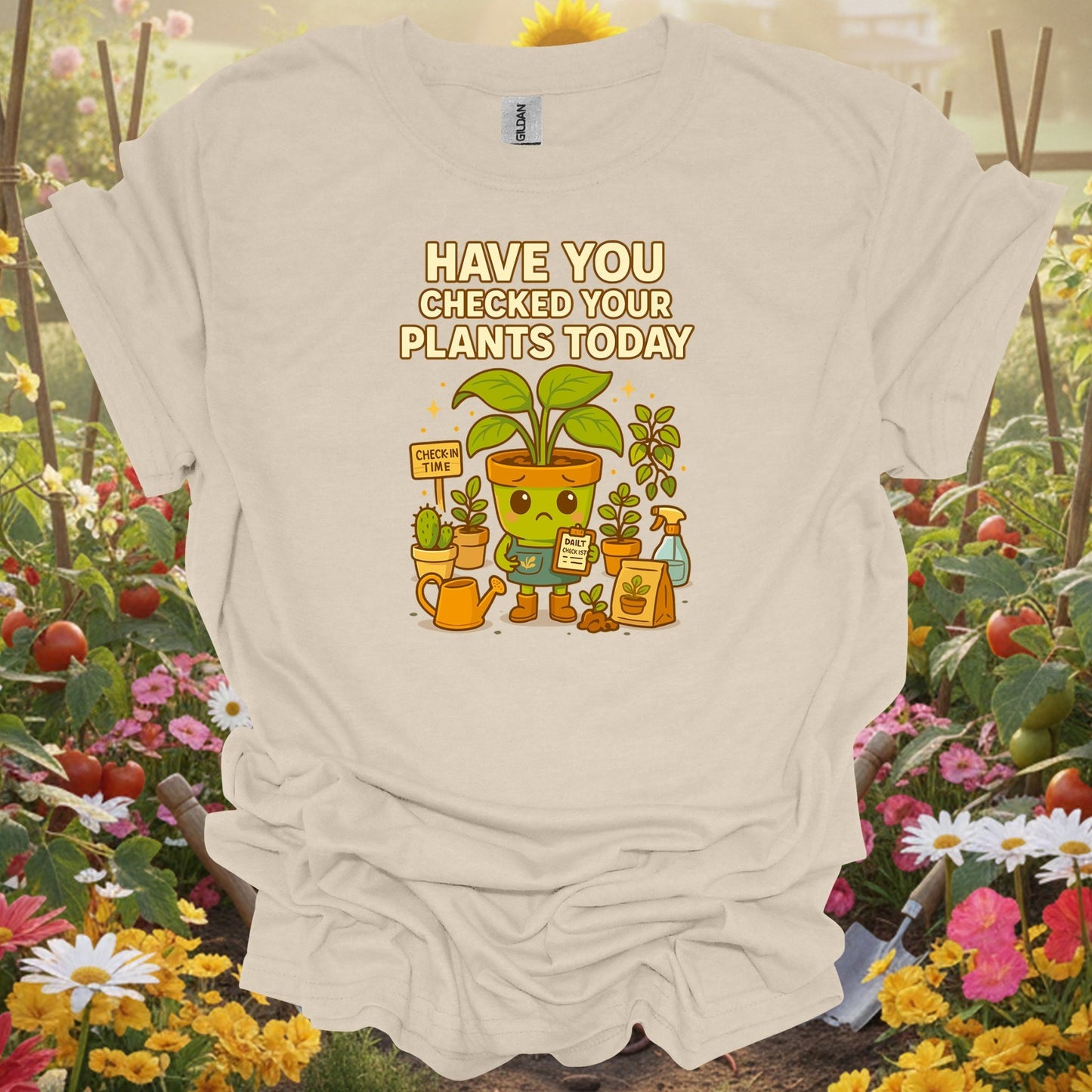 Natural tshirt showing have you checked your plants today for people who love plants