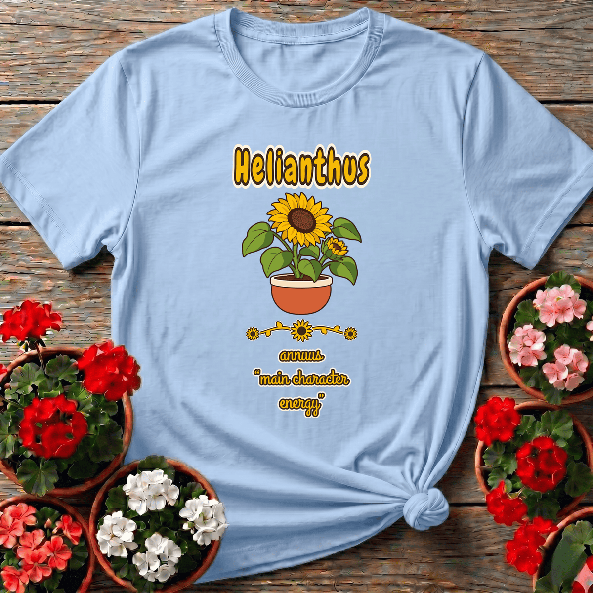 Helianthus Annuus Main Character Energy Sunflower Tee - GardeningTshirts