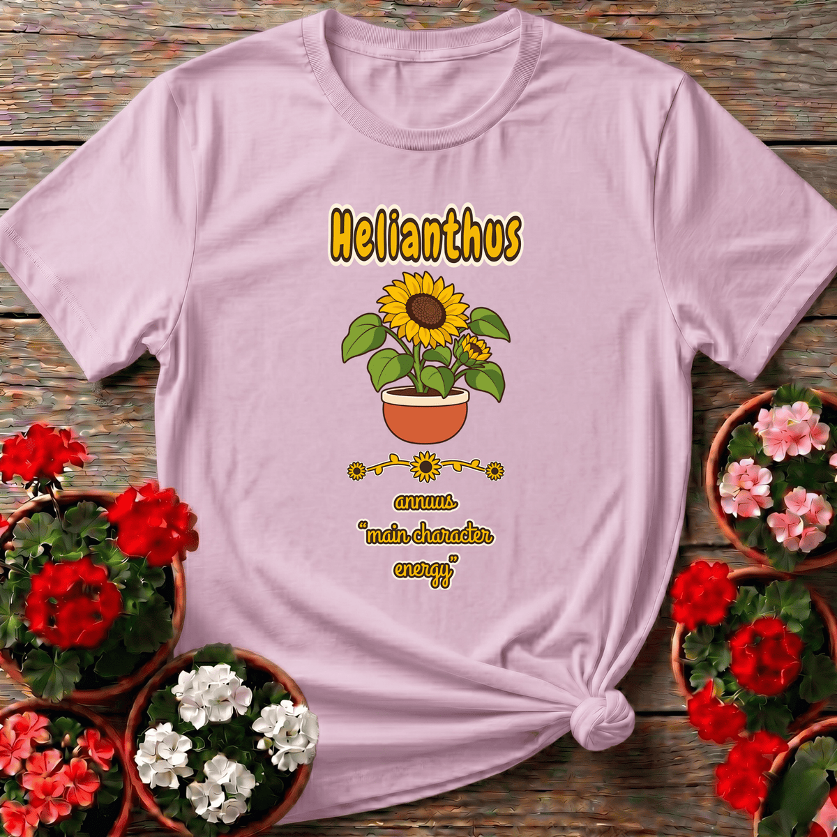 Helianthus Annuus Main Character Energy Sunflower Tee - GardeningTshirts