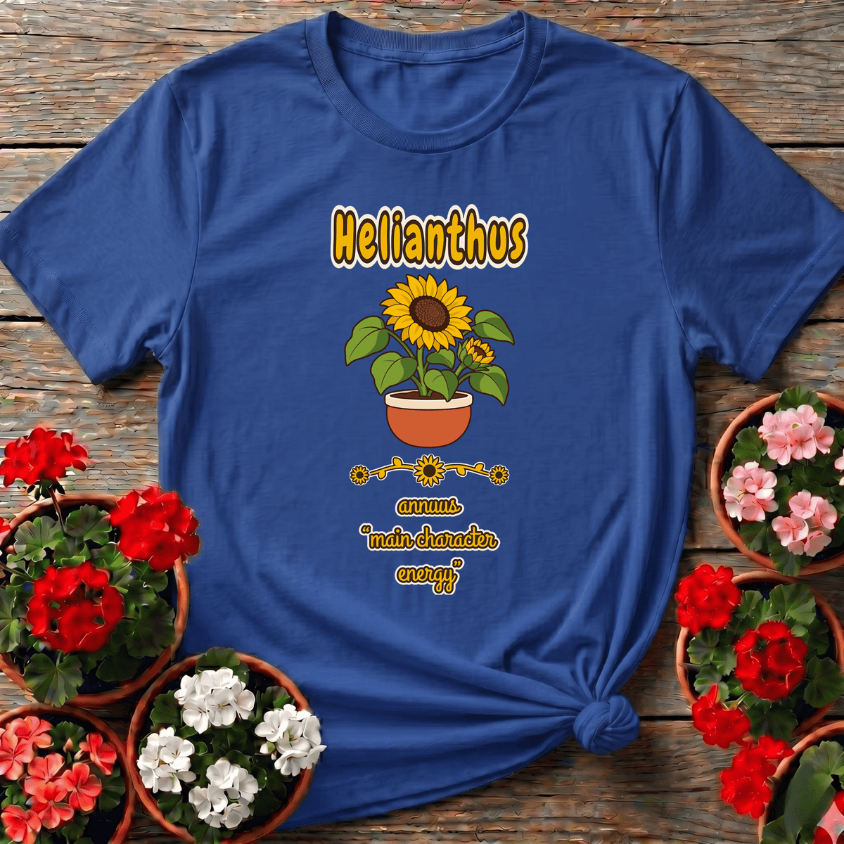 Helianthus Annuus Main Character Energy Sunflower Tee - GardeningTshirts