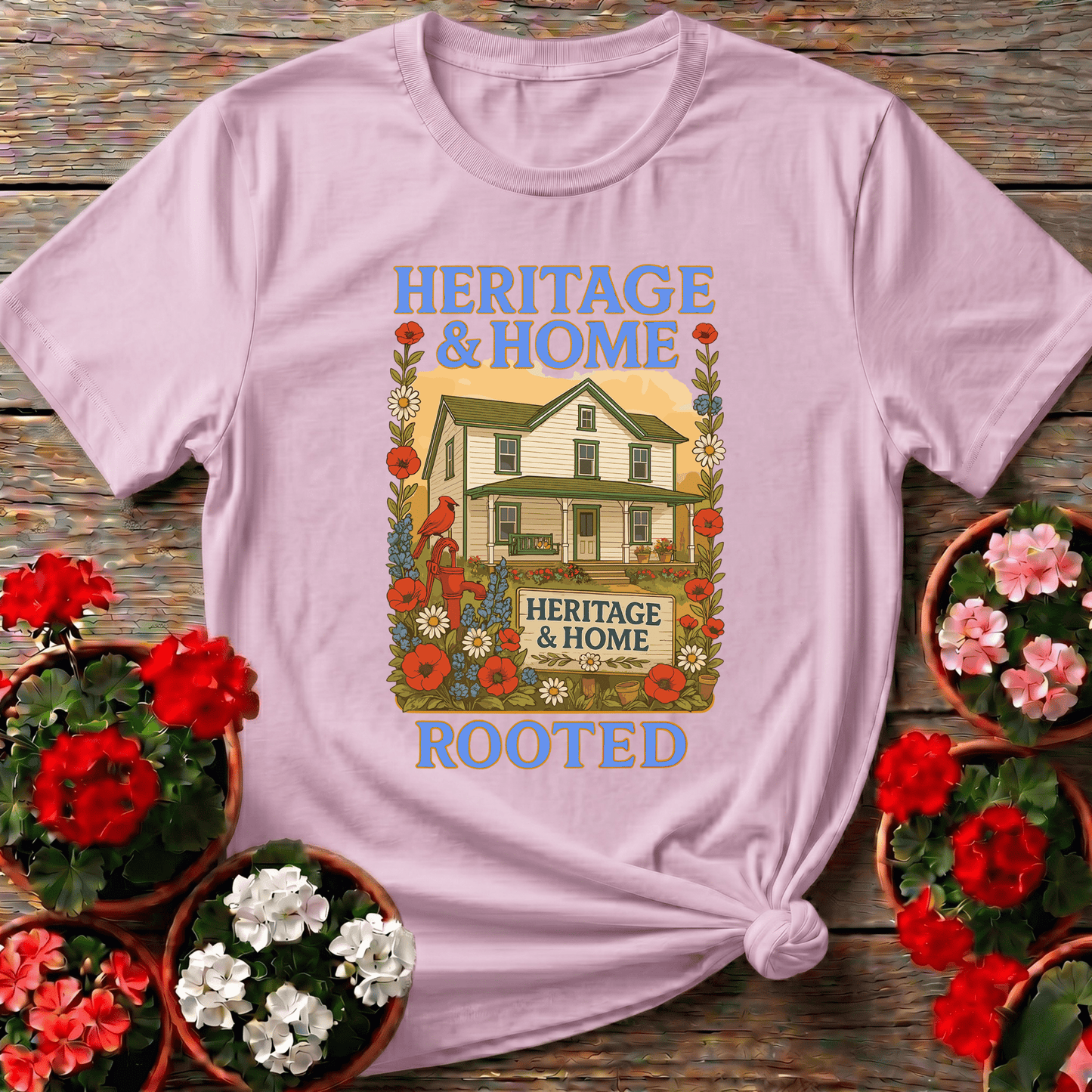 Heritage & Home Rooted Retro WPA Style Garden Tee - GardeningTshirts