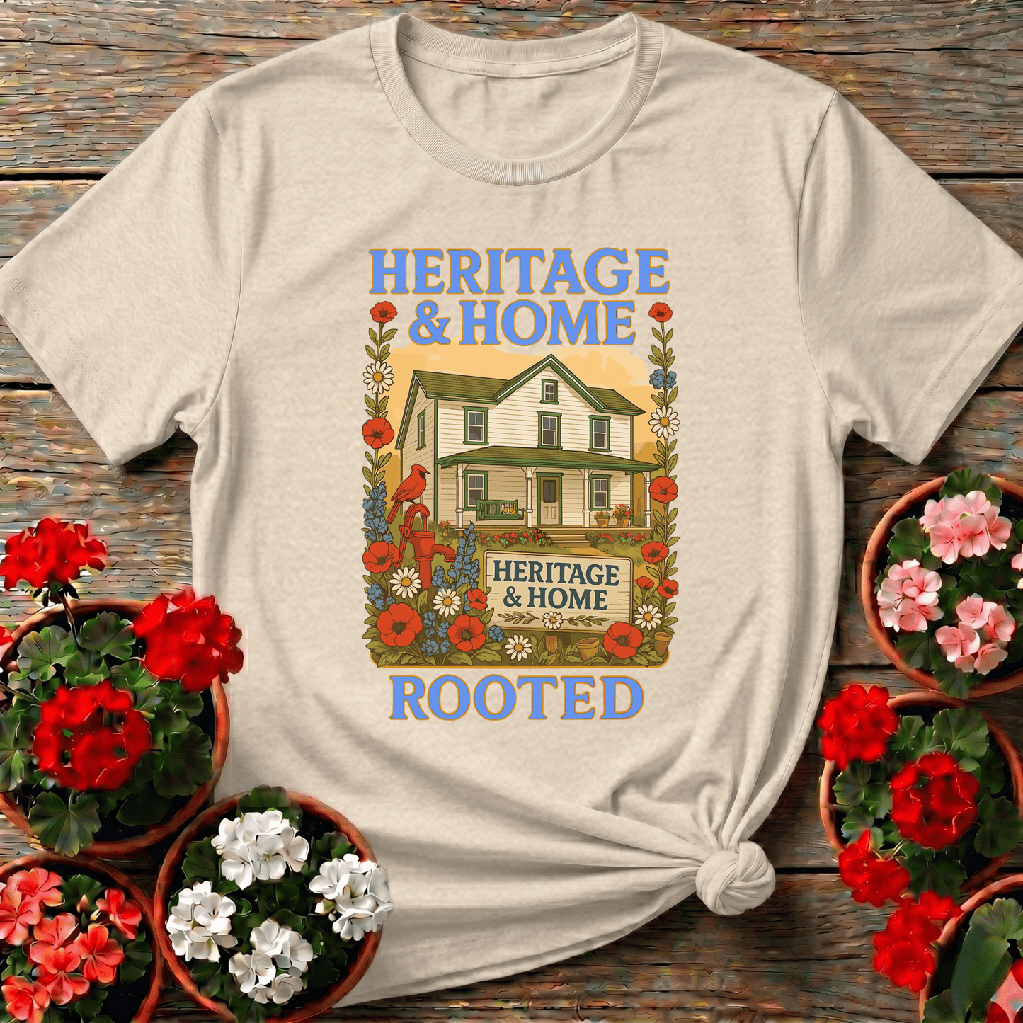 Heritage & Home Rooted Retro WPA Style Garden Tee - GardeningTshirts