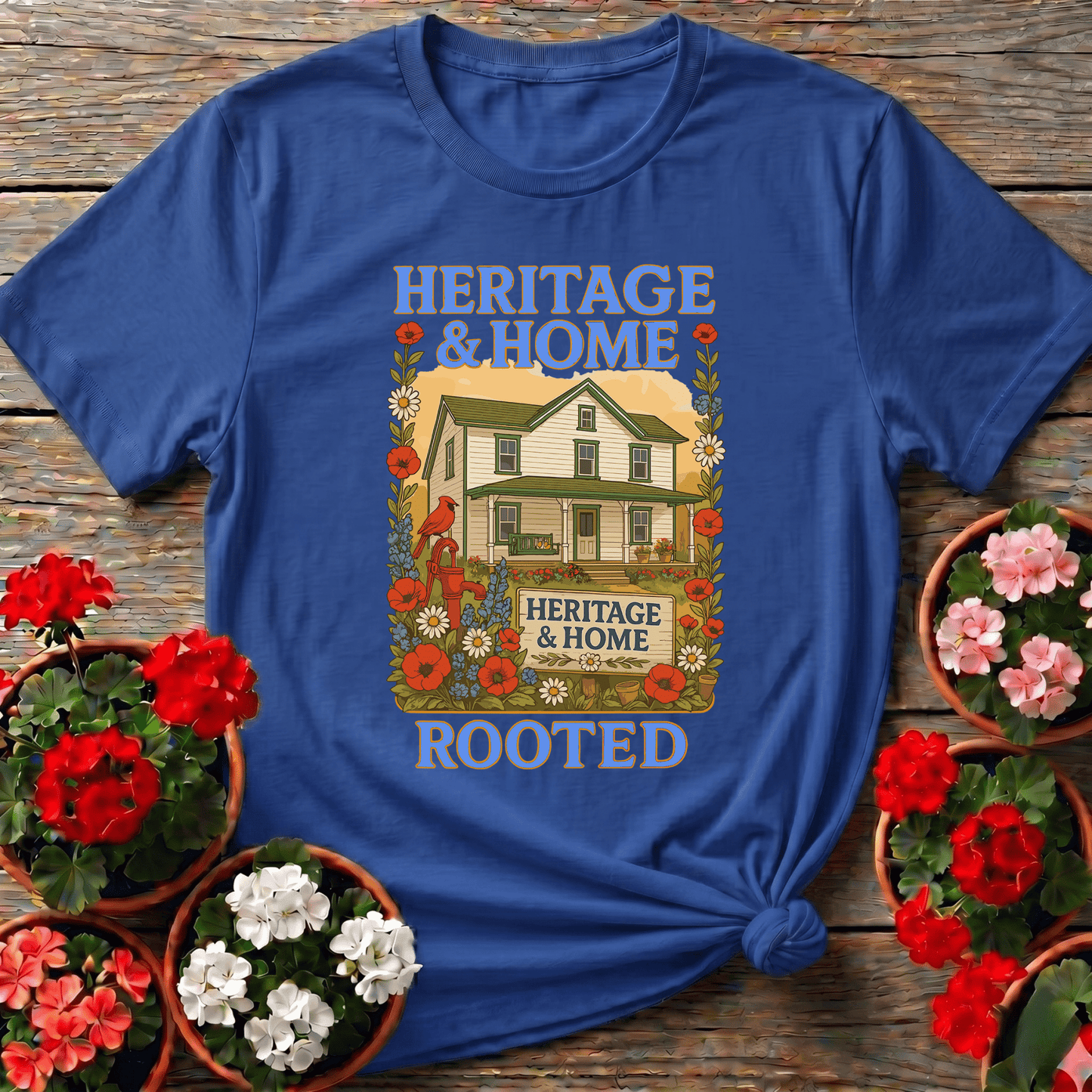 Heritage & Home Rooted Retro WPA Style Garden Tee - GardeningTshirts
