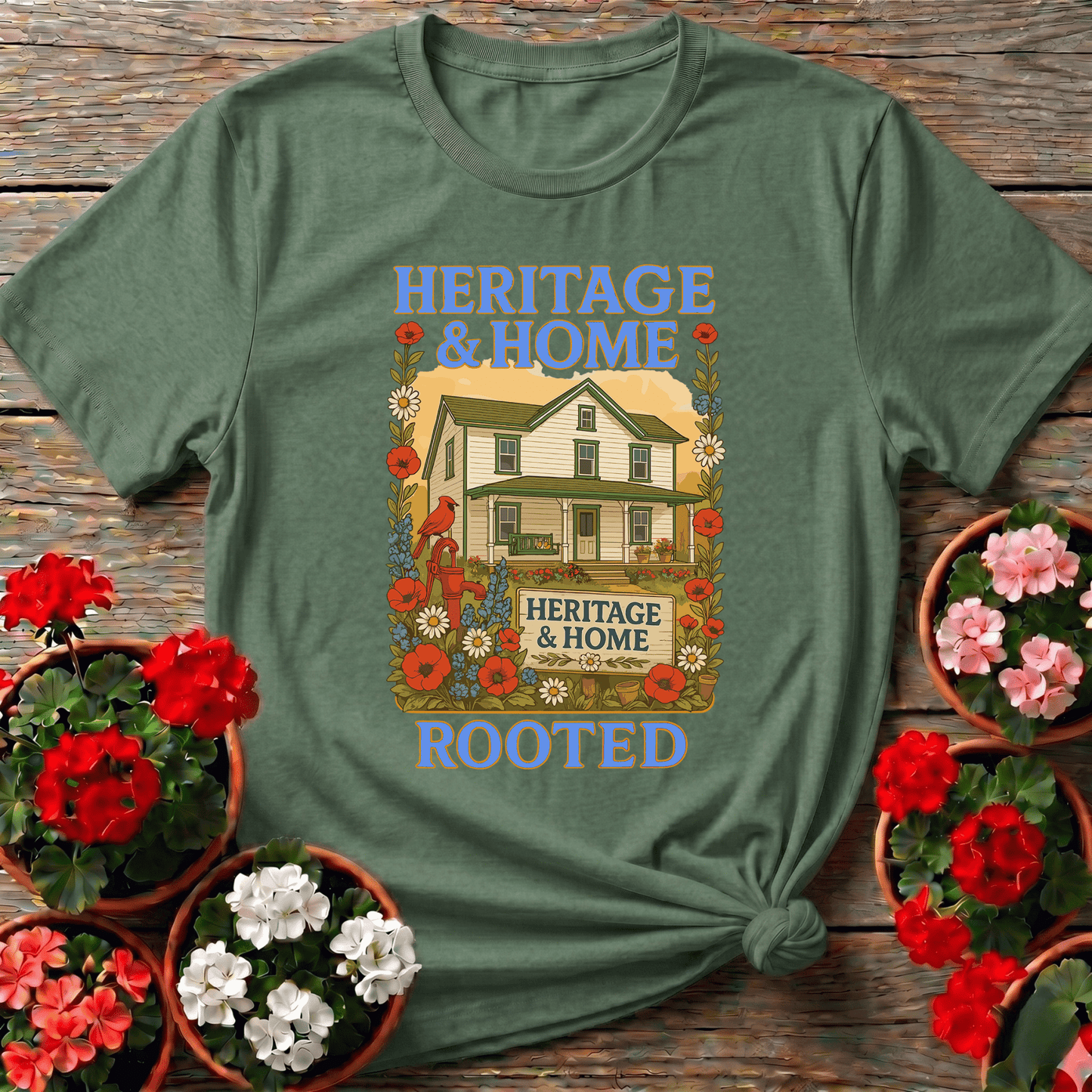 Heritage & Home Rooted Retro WPA Style Garden Tee - GardeningTshirts