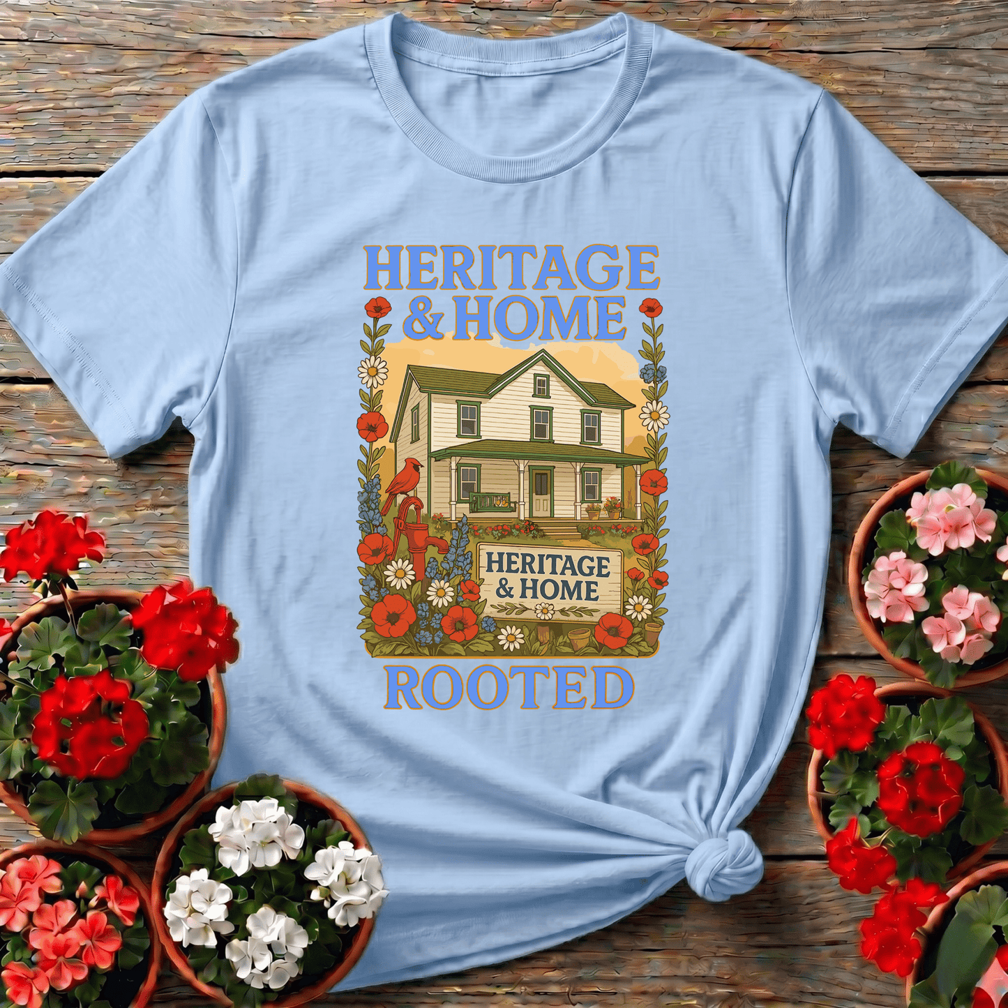 Heritage & Home Rooted Retro WPA Style Garden Tee - GardeningTshirts
