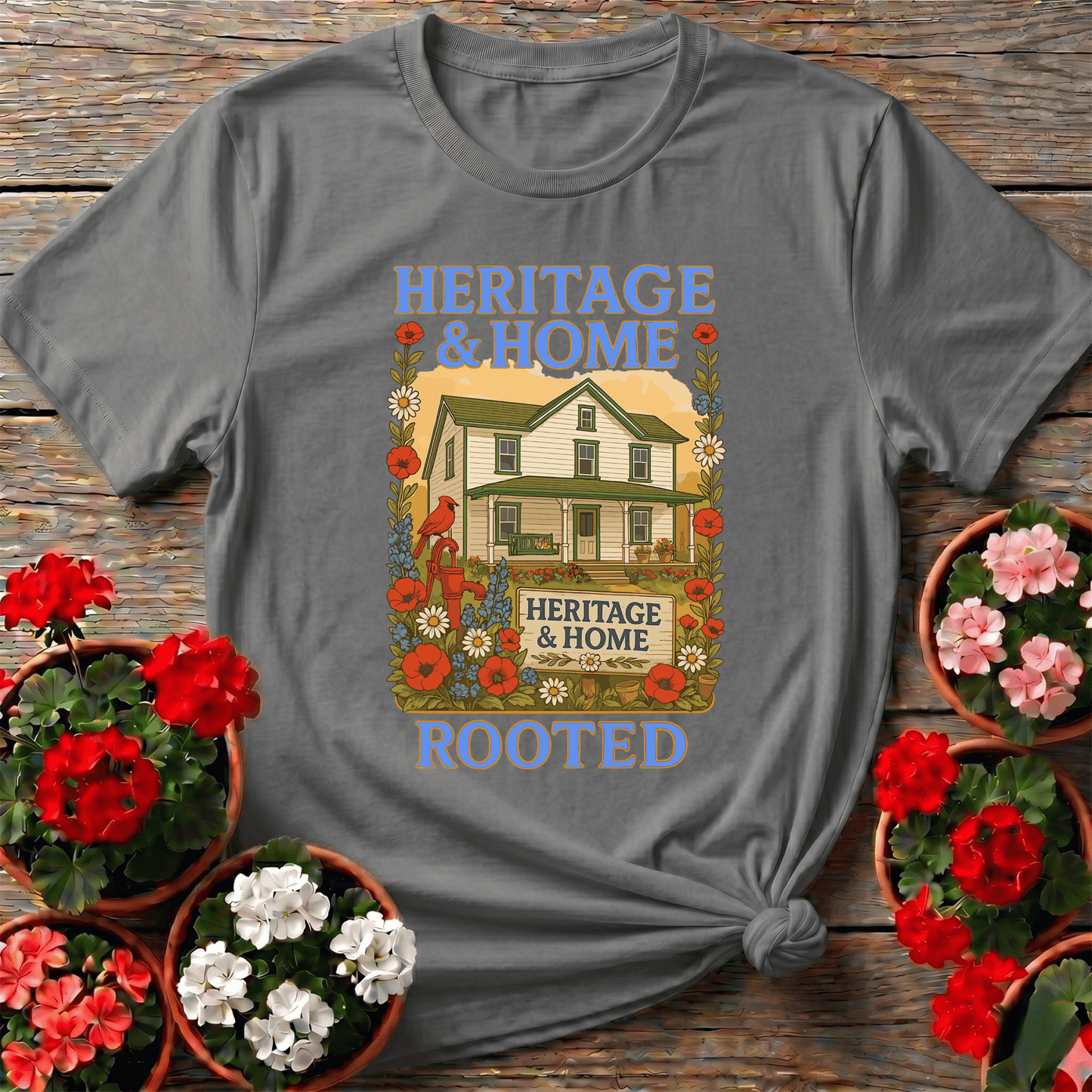 Heritage & Home Rooted Retro WPA Style Garden Tee - GardeningTshirts