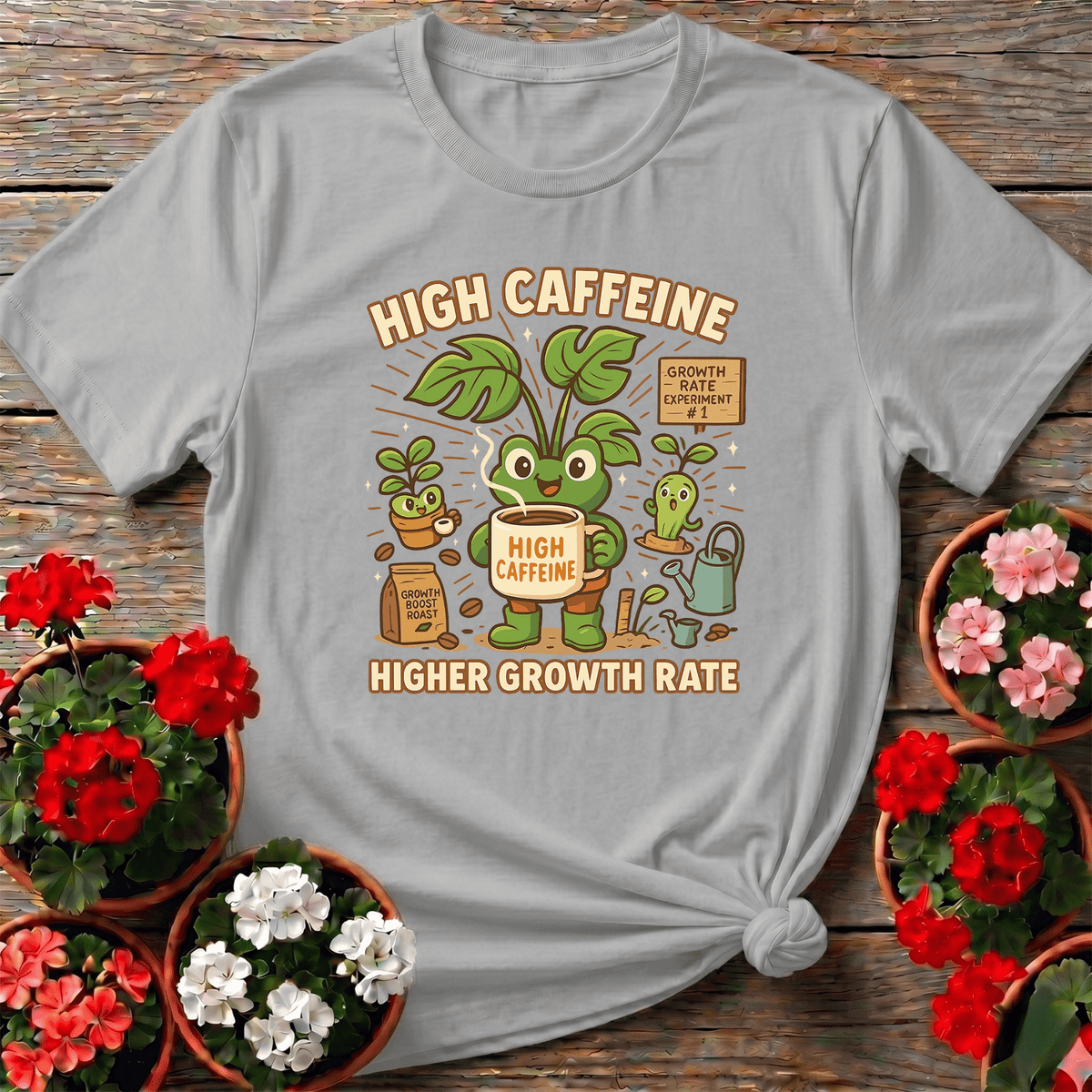High Caffeine Higher Growth Rate Frog Tee - GardeningTshirts