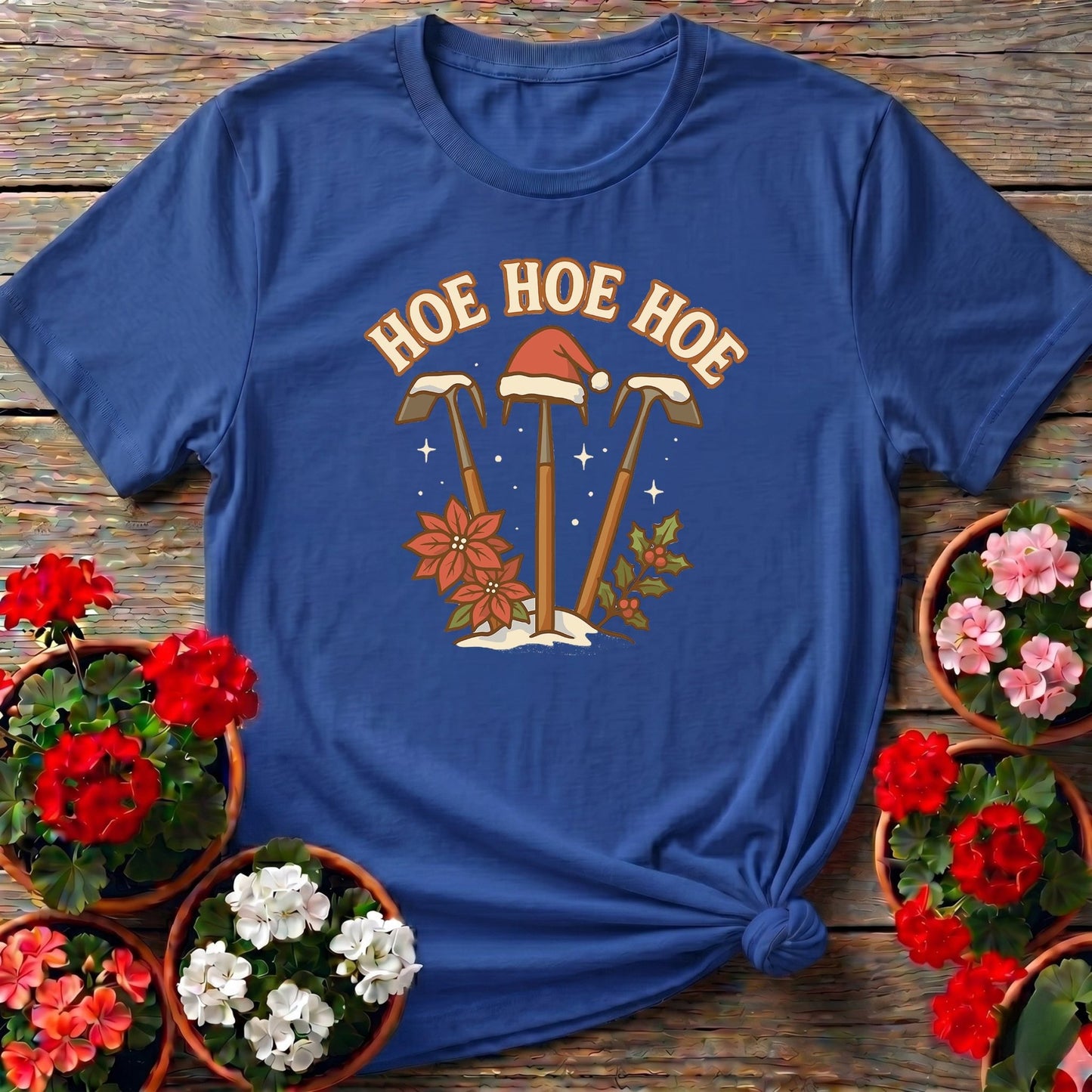 Hoe Hoe Hoe Funny Christmas Gardener T-shirt - GardeningTshirts