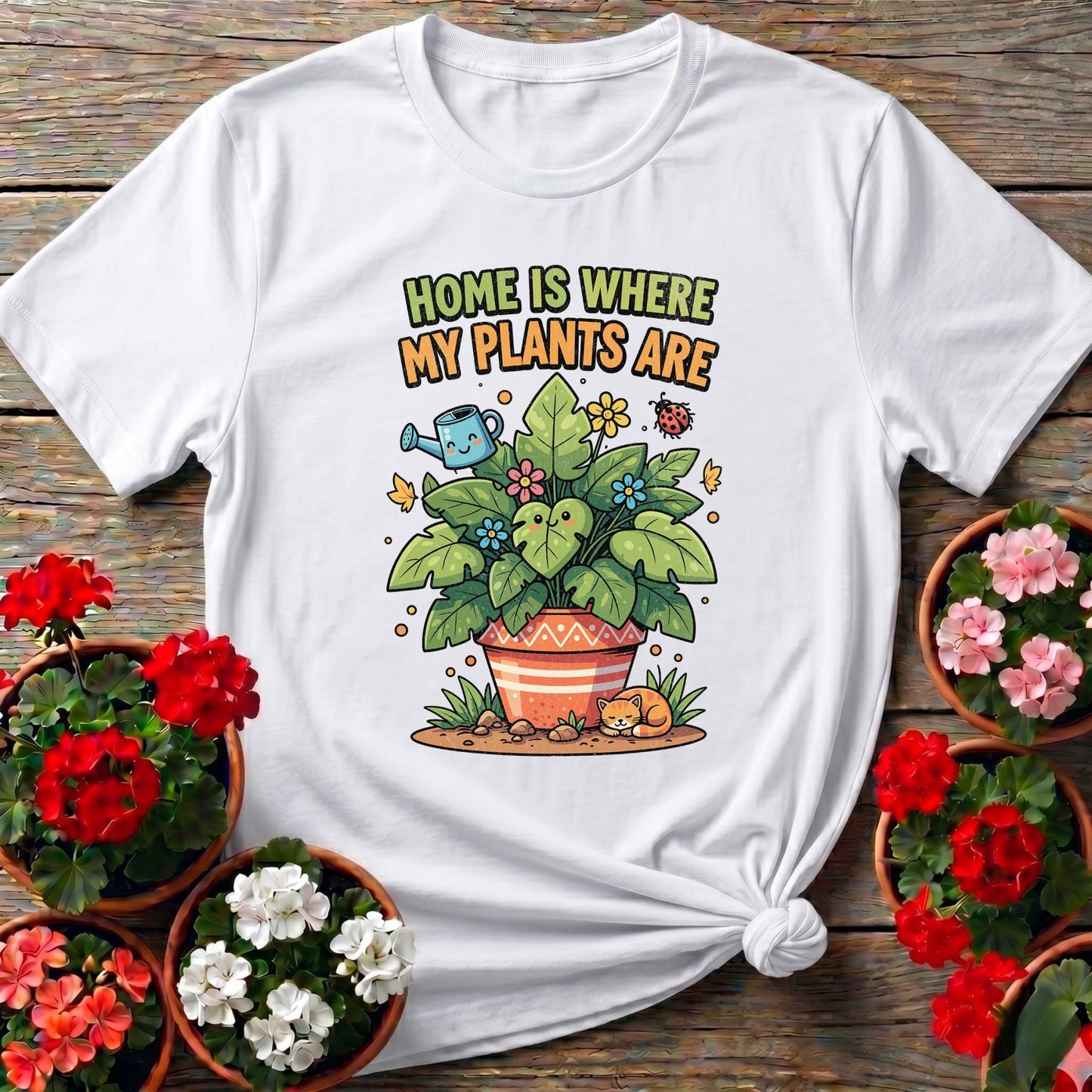 Home Is Where My Plants Are Cute T-shirt - GardeningTshirts