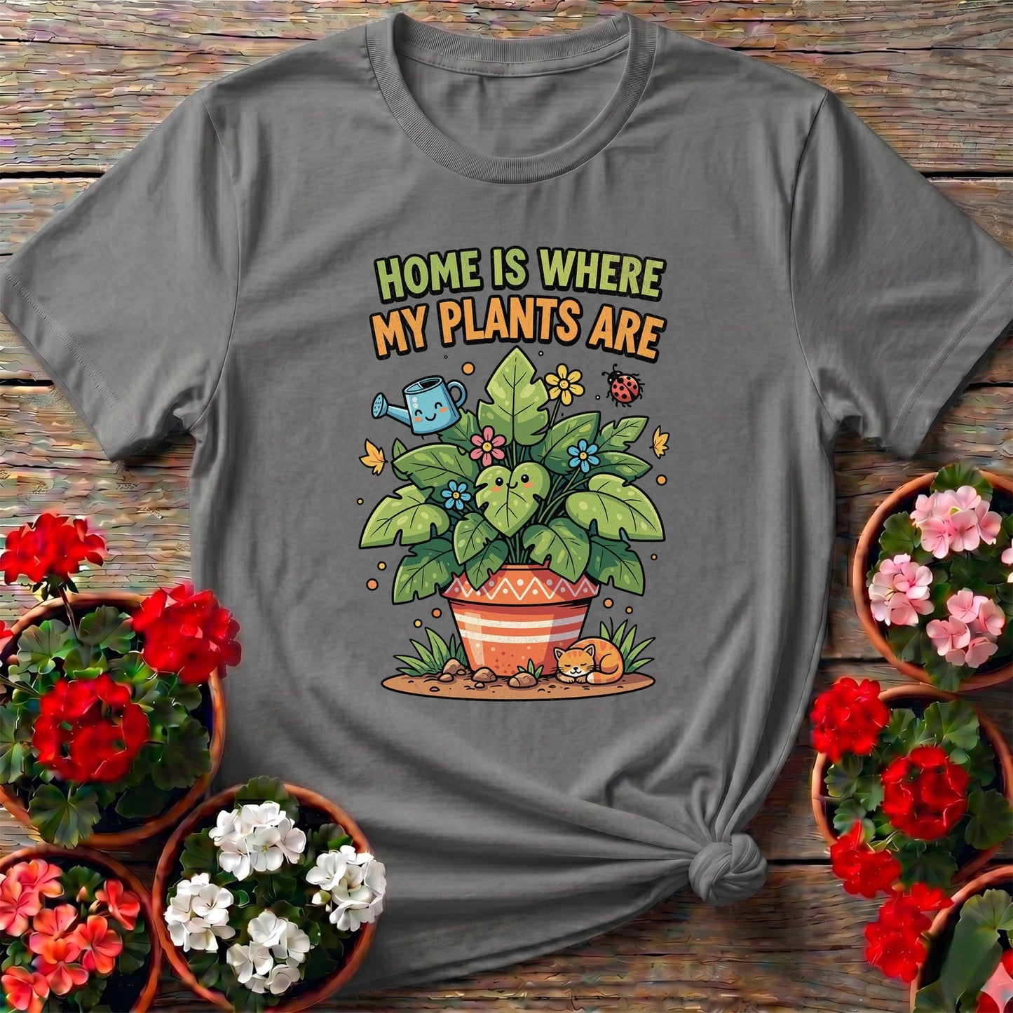 Home Is Where My Plants Are Cute T-shirt - GardeningTshirts