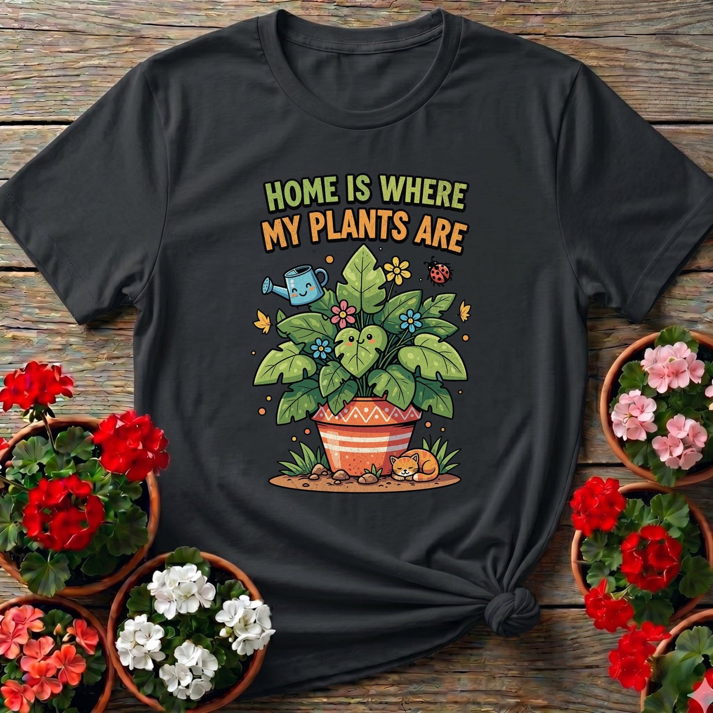 Home Is Where My Plants Are Cute T-shirt - GardeningTshirts