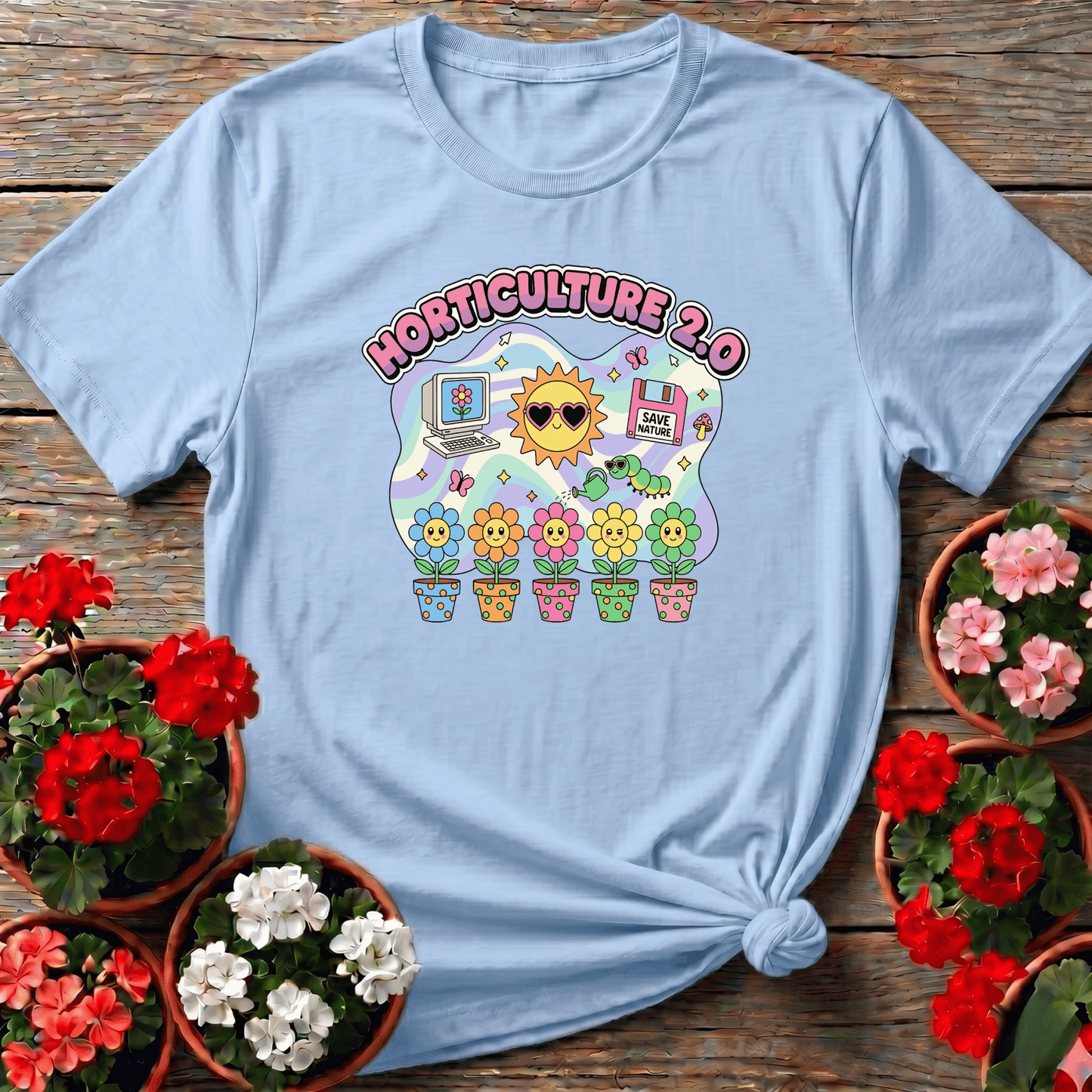 Horticulture 2.0 Funny Retro Tech Plant Lover T-Shirt - GardeningTshirts