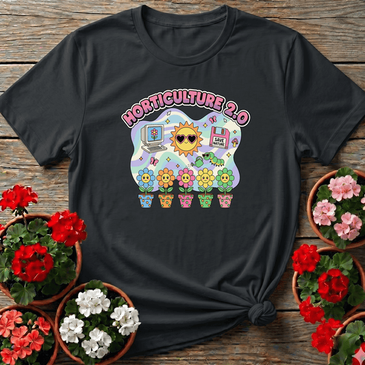 Horticulture 2.0 Funny Retro Tech Plant Lover T-Shirt - GardeningTshirts