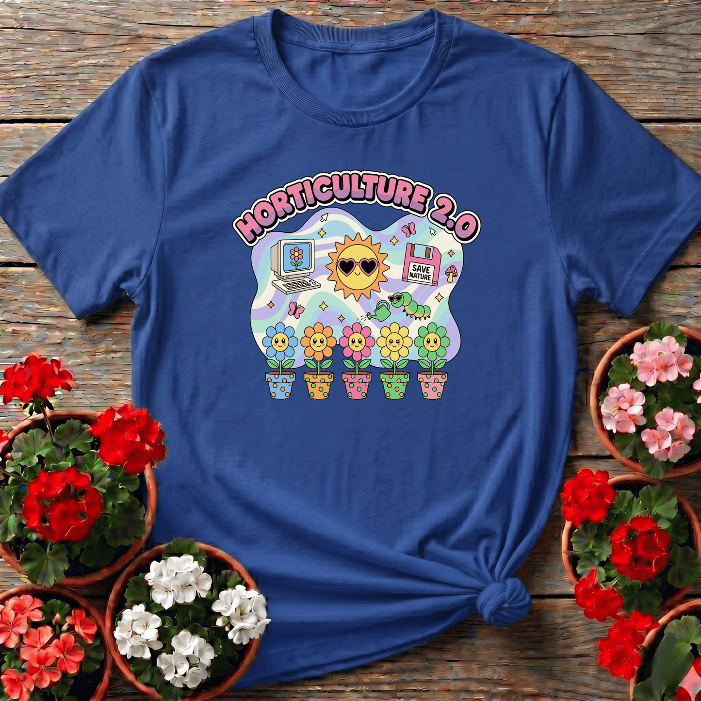 Horticulture 2.0 Funny Retro Tech Plant Lover T-Shirt - GardeningTshirts