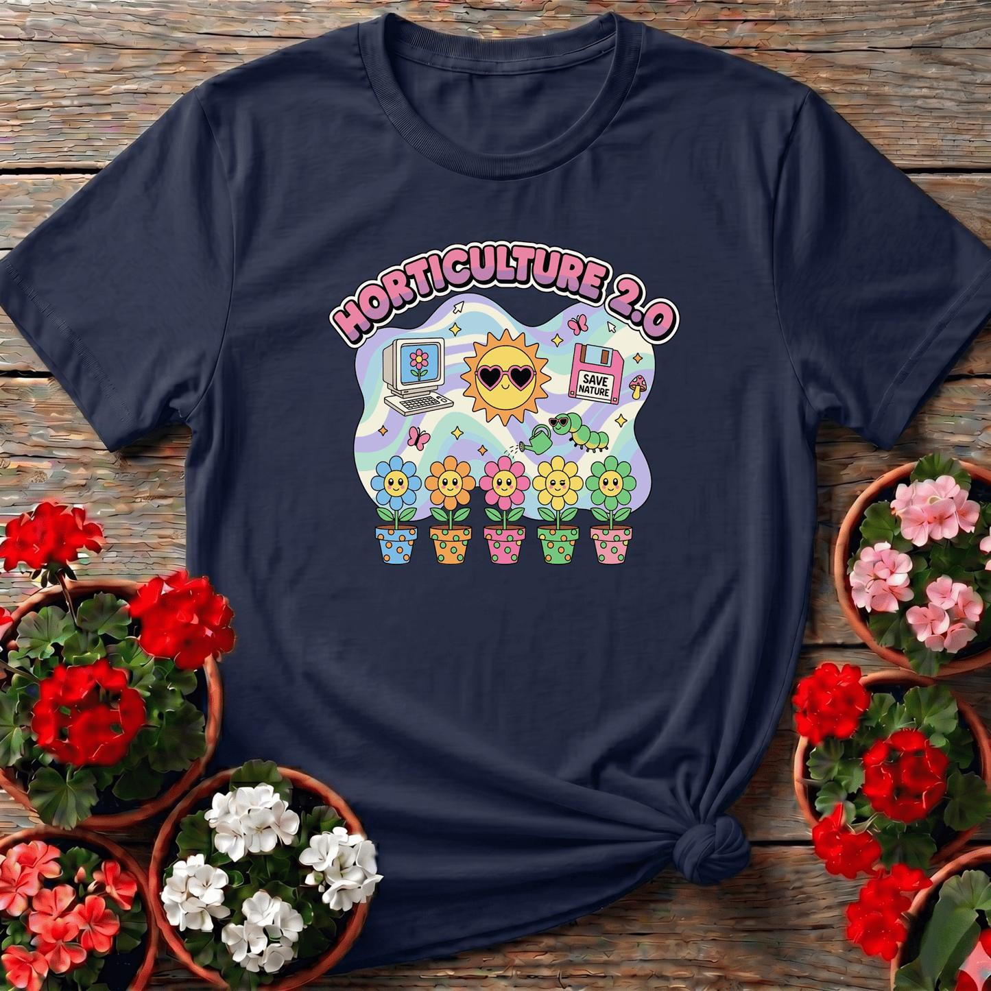 Horticulture 2.0 Funny Retro Tech Plant Lover T-Shirt - GardeningTshirts