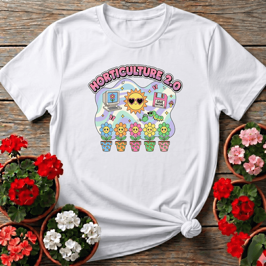 Horticulture 2.0 Funny Retro Tech Plant Lover T-Shirt - GardeningTshirts